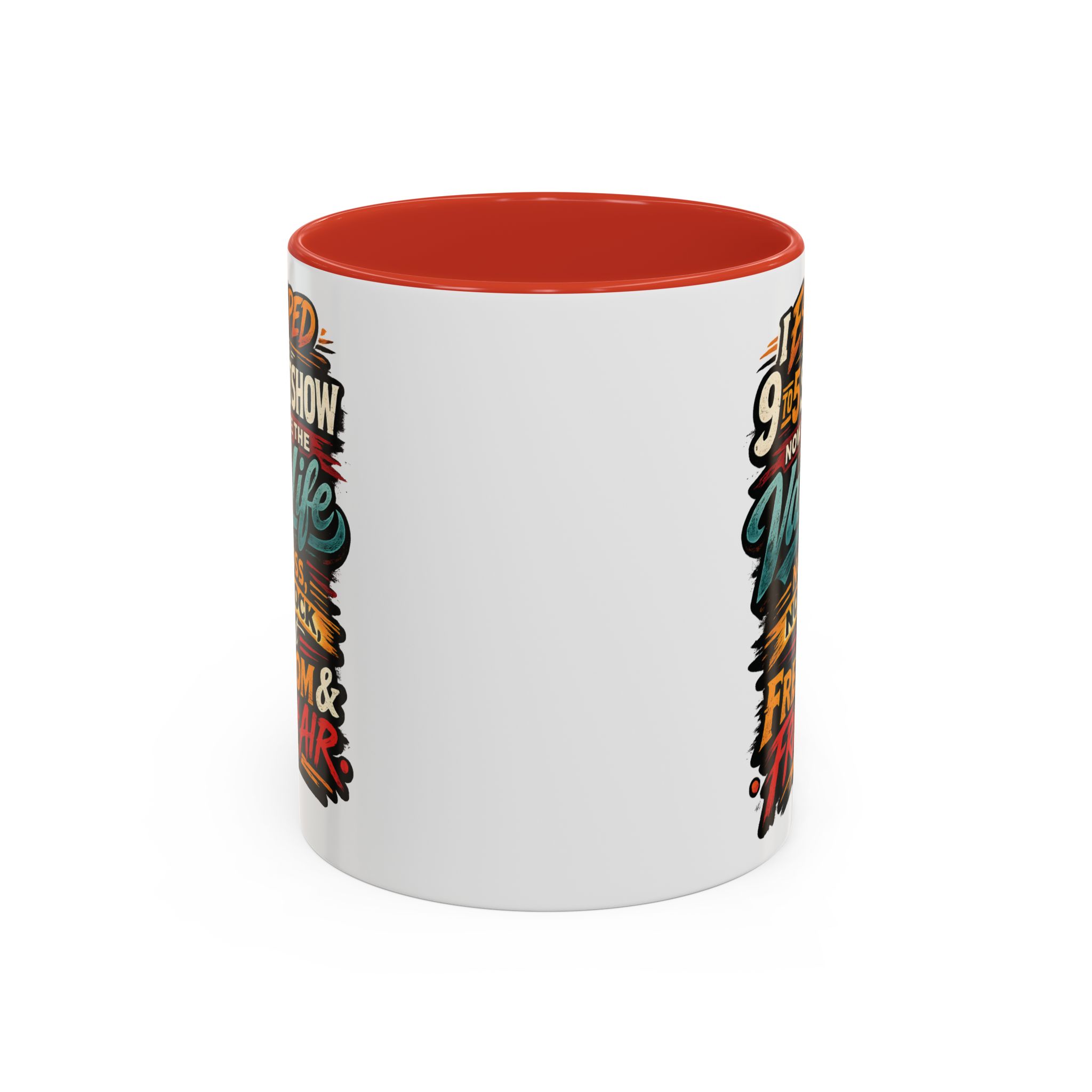 10848856068897598936_2048.jpeg Accent Coffee Mug (11, 15oz) — "I Escaped The 9 To 5" Design F**K-Line