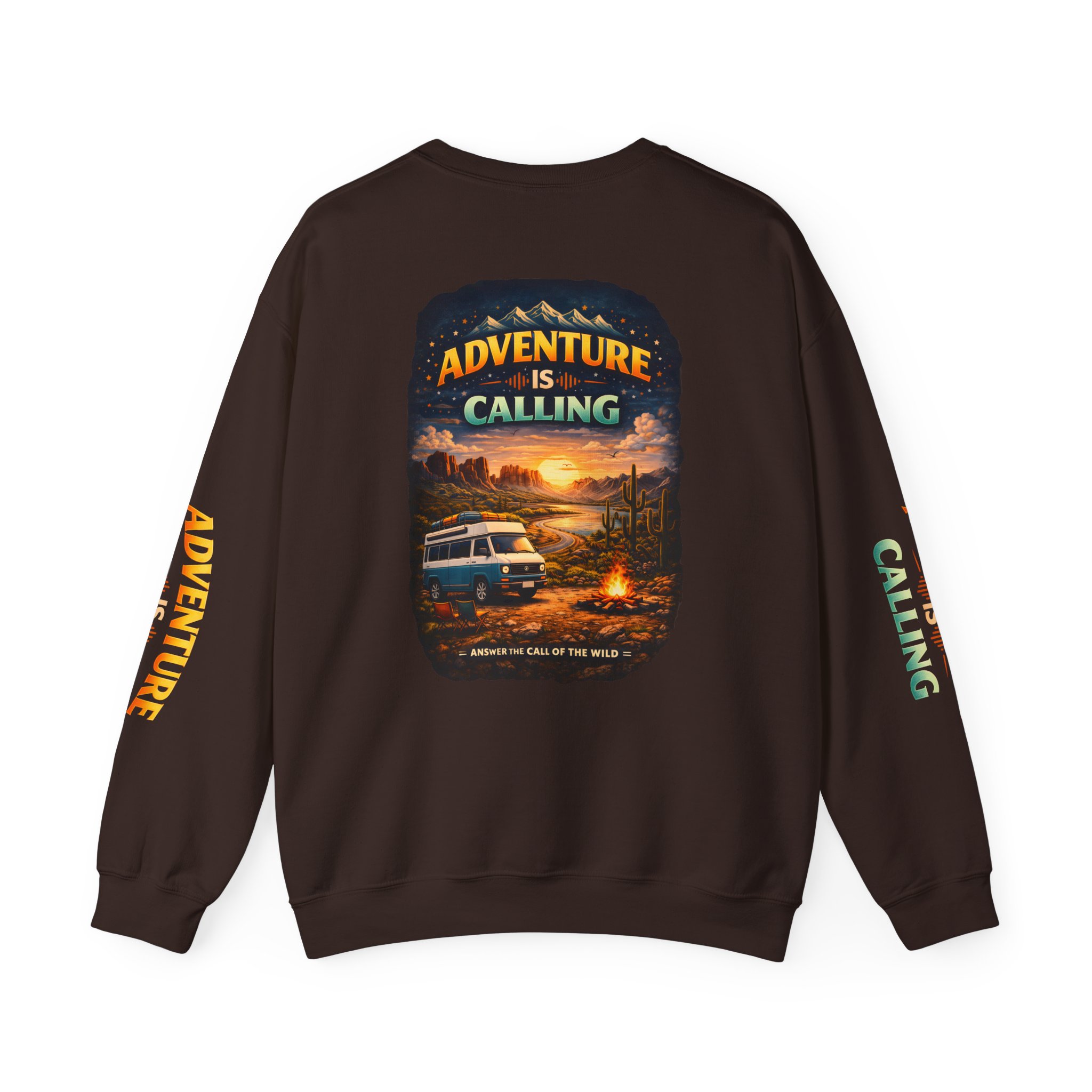 Unisex Heavy Blend™ Crewneck Sweatshirt — "Adventure Is Calling" Design Scenic-Line