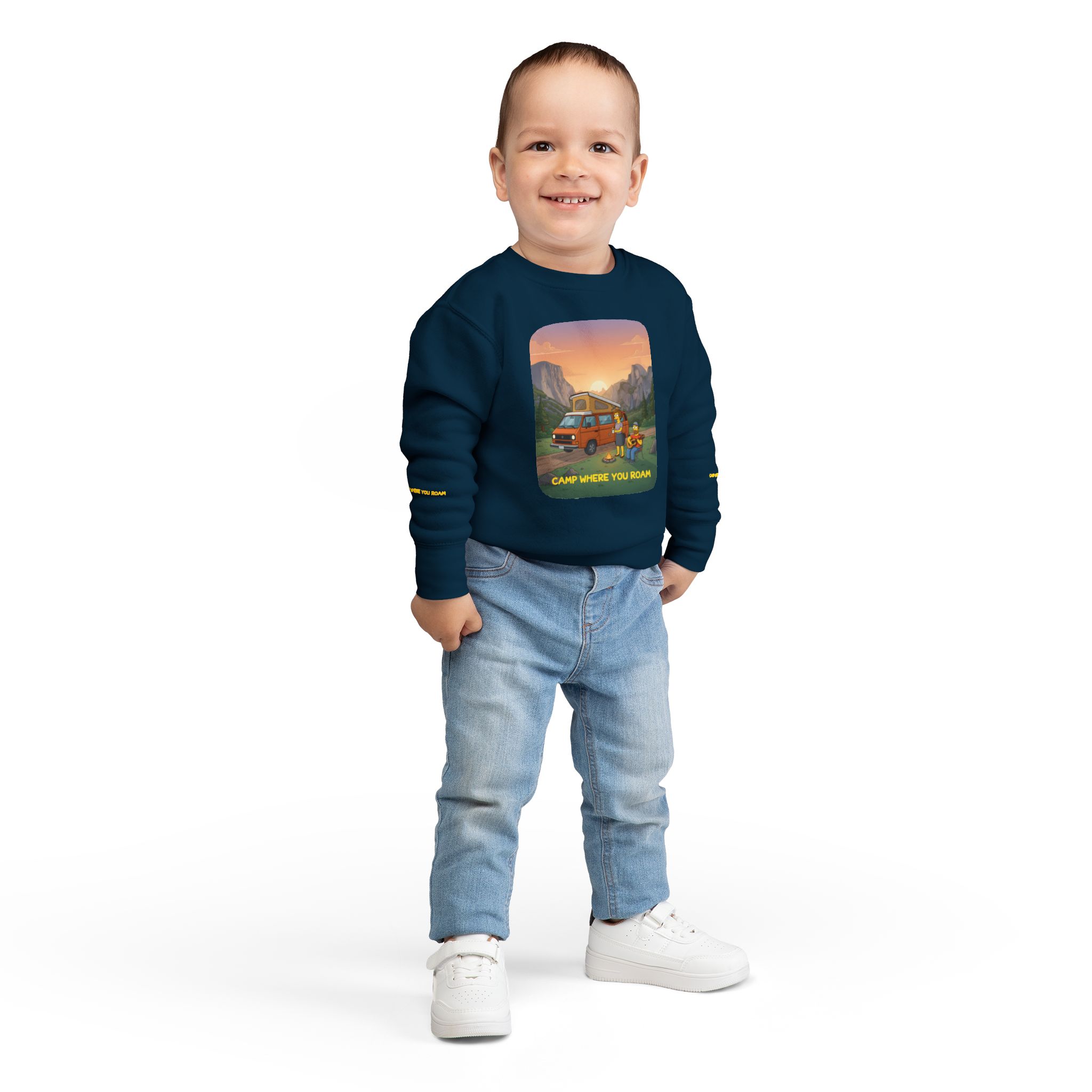 10851368303574434681_2048-1.jpeg Toddler Sweatshirt - "Camp Where You Roam" (Design Sitcom-Line)