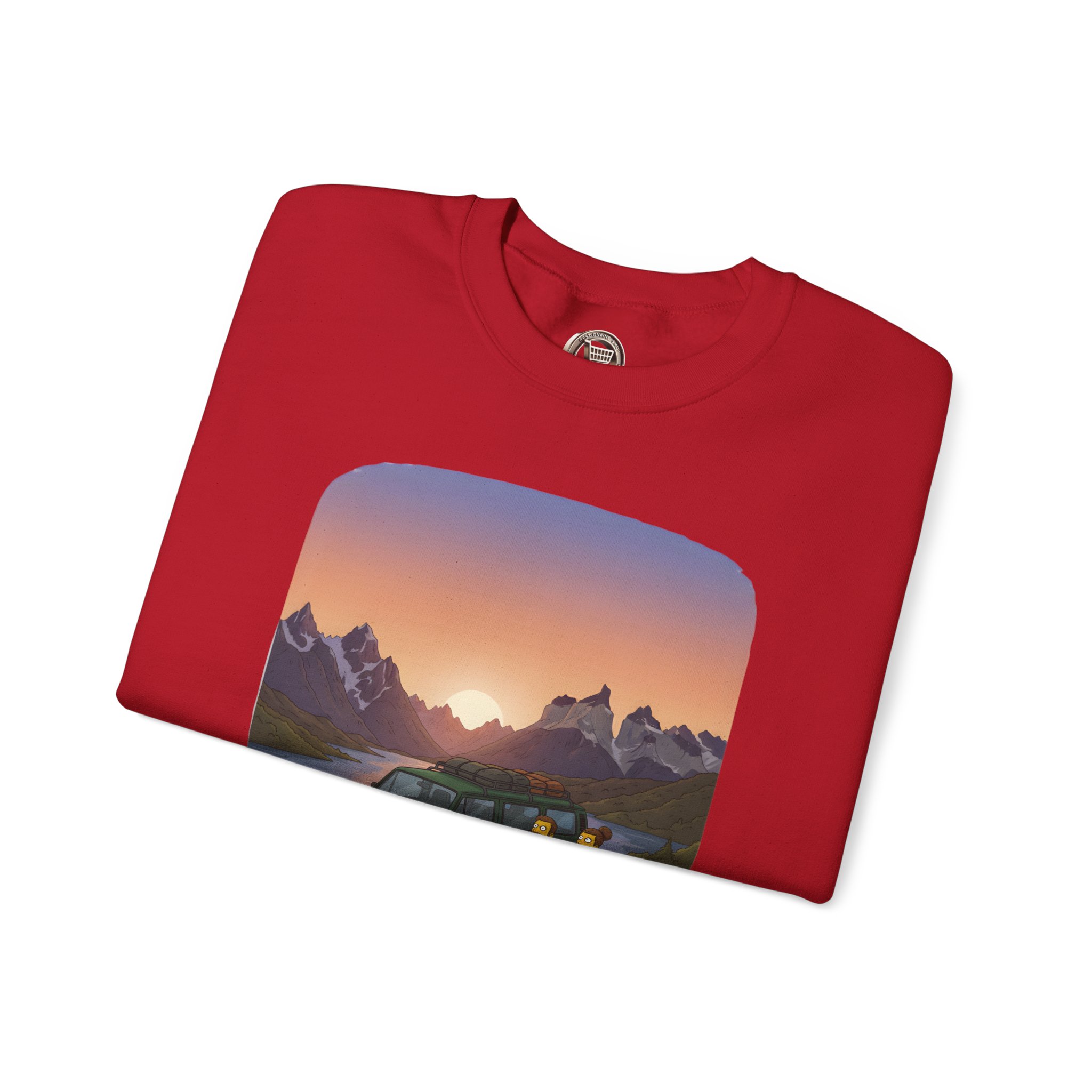 Unisex Heavy Blend™ Crewneck Sweatshirt — "Adventure Awaits-Go Find It" Design Sitcom-Line