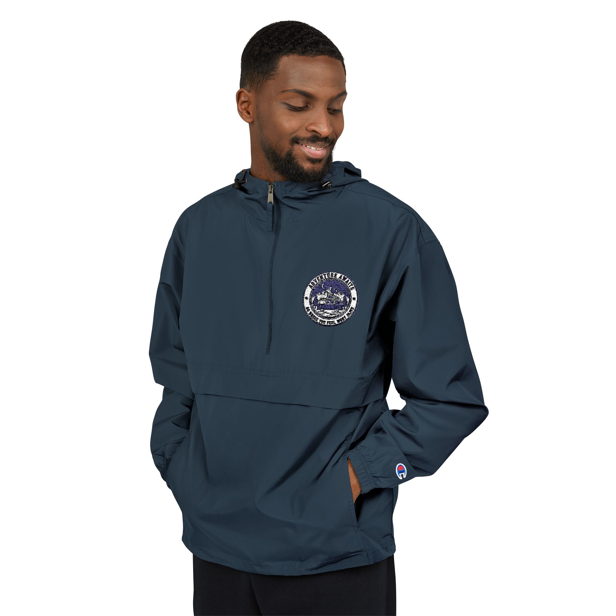 "NEW" Champion Unisex Packable Anorak Jacket -- "Adventure Awaits-Go Where You Feel Most Alive"