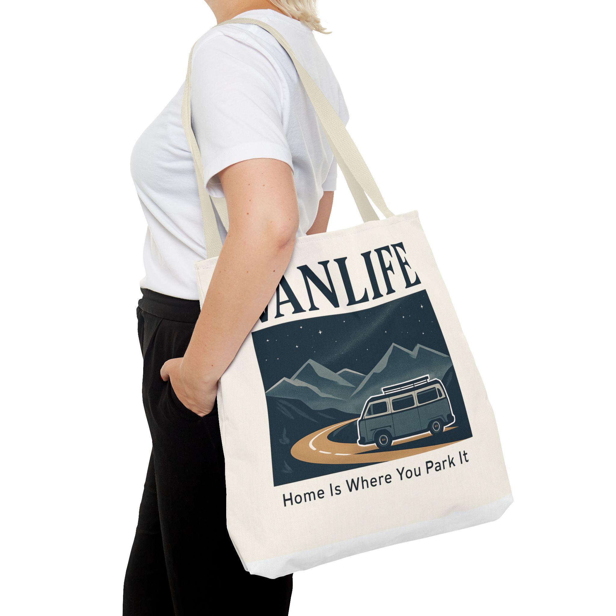 Vanlife Tote Bag — "Vanlife - Home Is Where You Park It" Campervan Beach/Adventure Tote