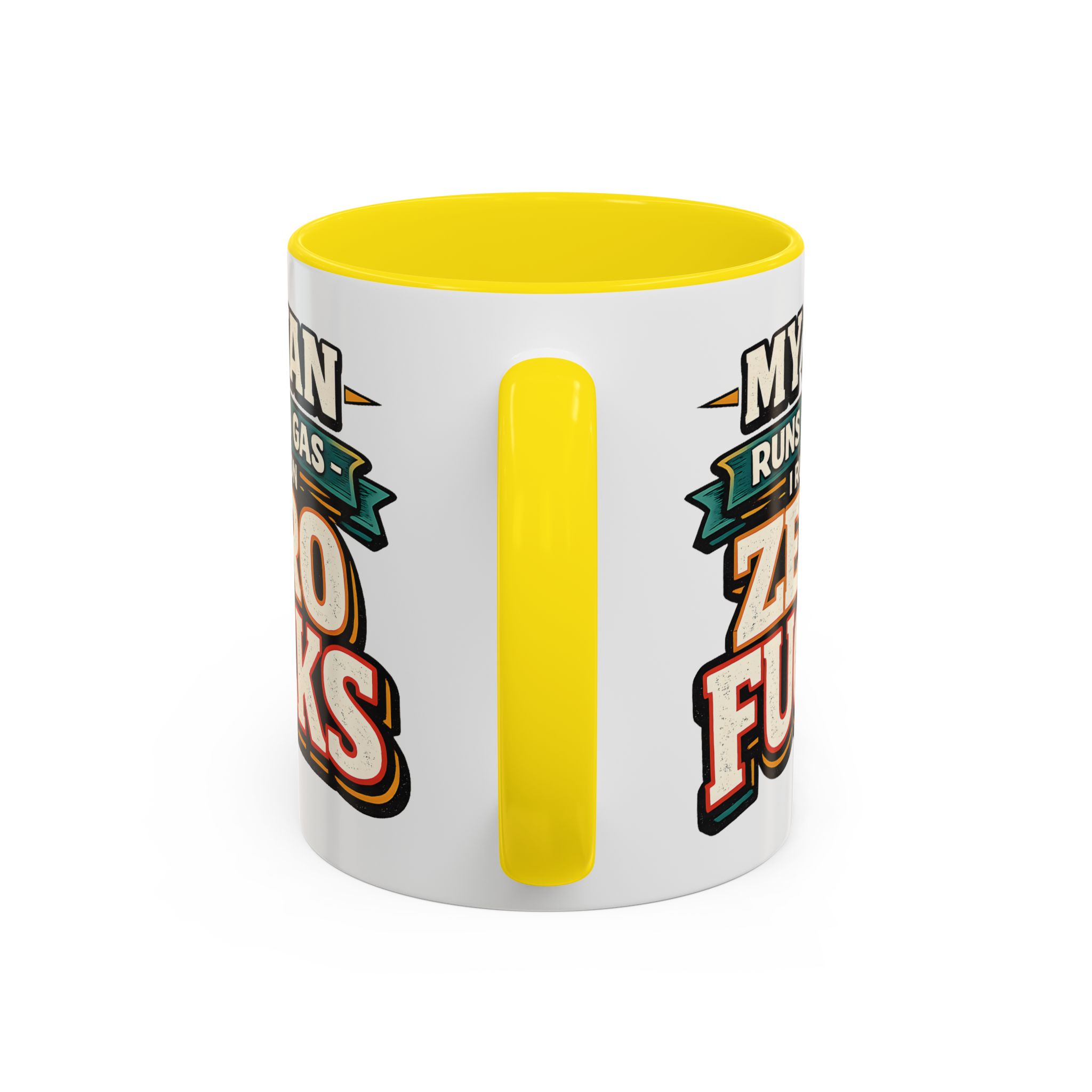 Accent Coffee Mug (11, 15oz) — "My Van Runs On Gas" Design F**K-Line