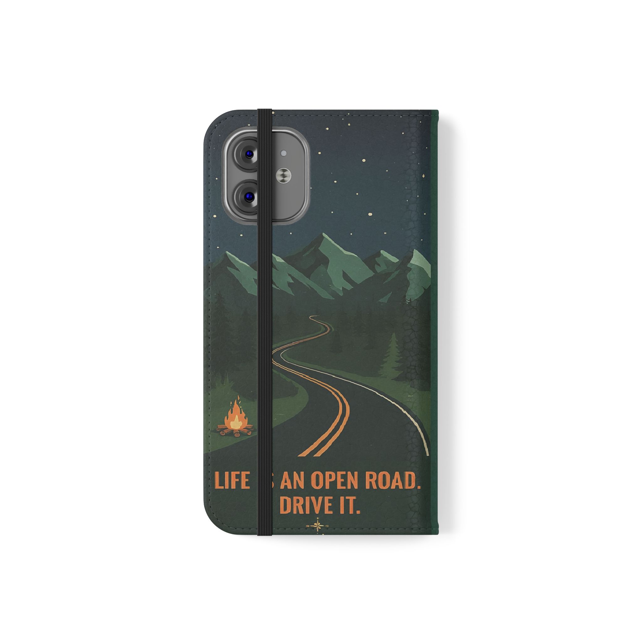 Flip Phone Case — "Roam More Worry Less - Life Is An Open Road" Phone Wallet