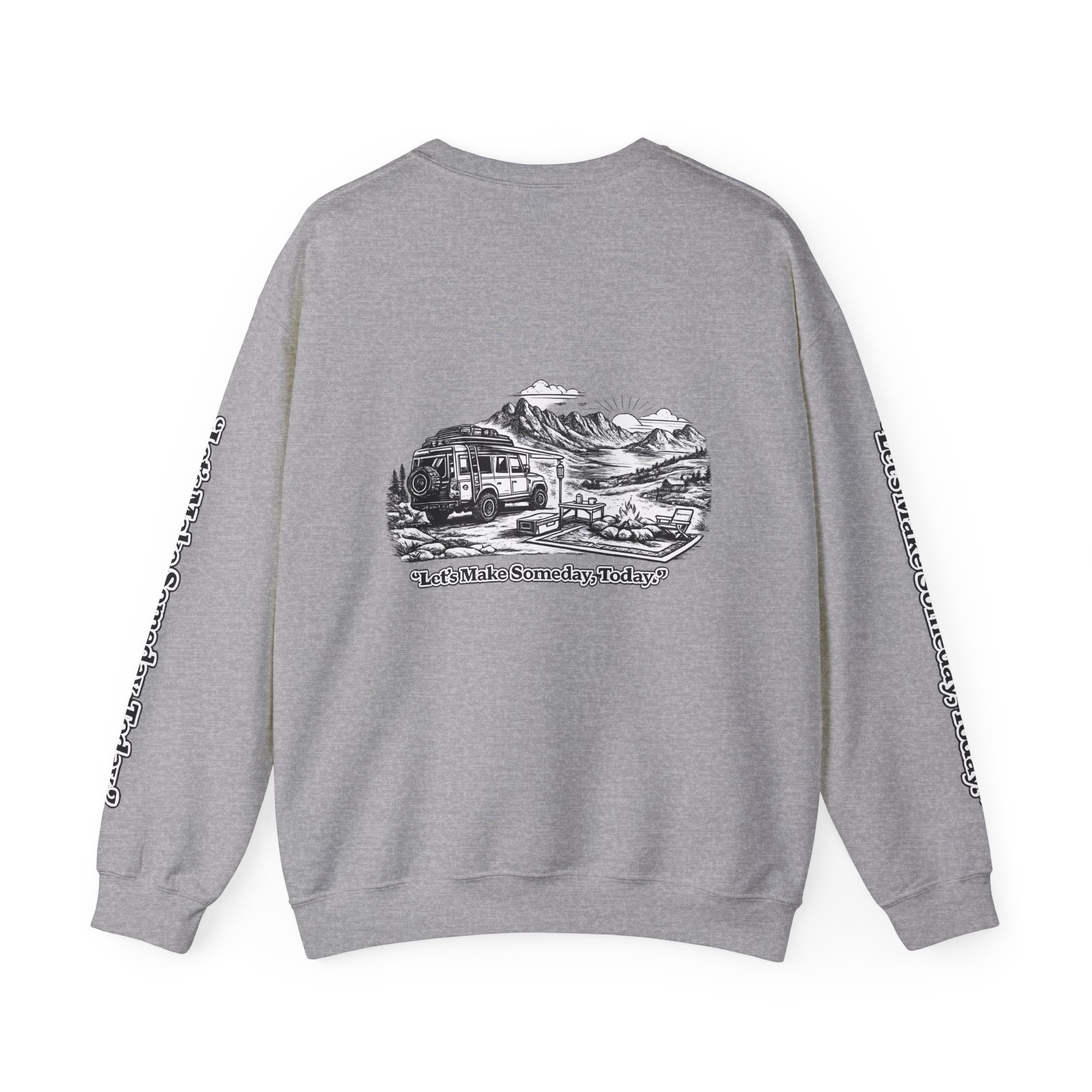 Unisex Heavy Blend™ Crewneck Sweatshirt — "Lets make Someday, Today?" Design Minimal-Line