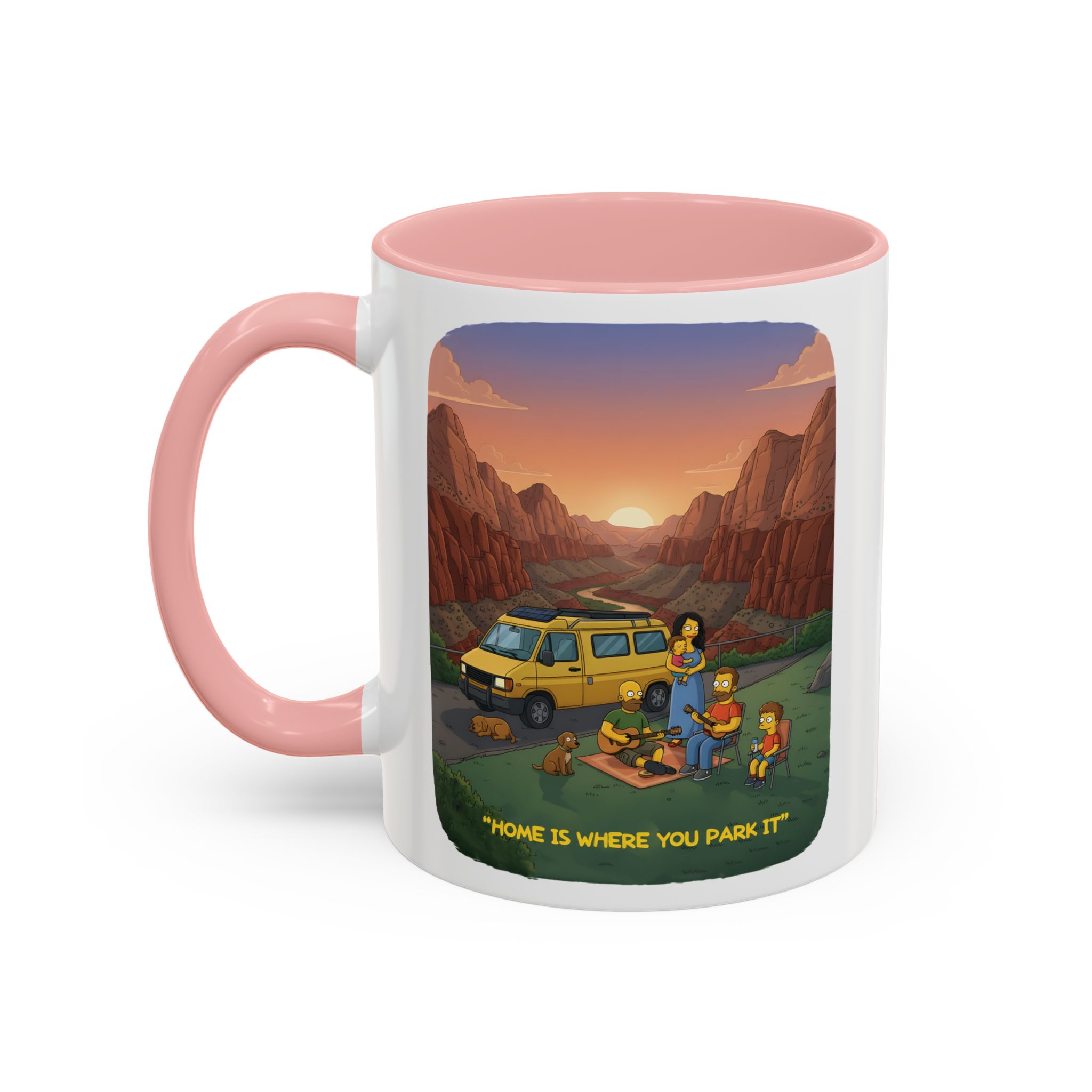 Accent Coffee Mug (11, 15oz) — "Home Is Where You Park It" Design Sitcom-Line