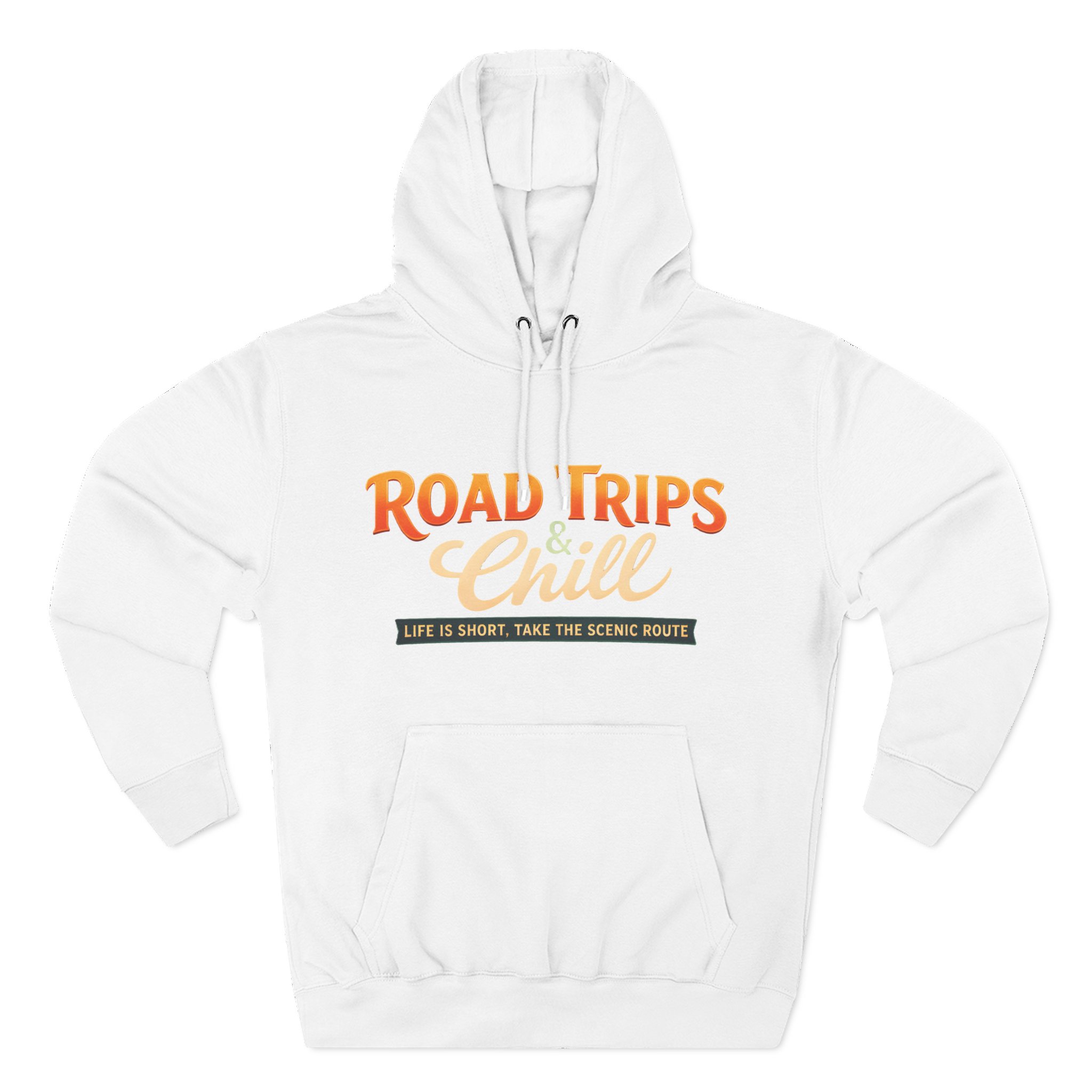 Three-Panel Fleece Hoodie - "Road Trips & Chill" Design Scenic-Line