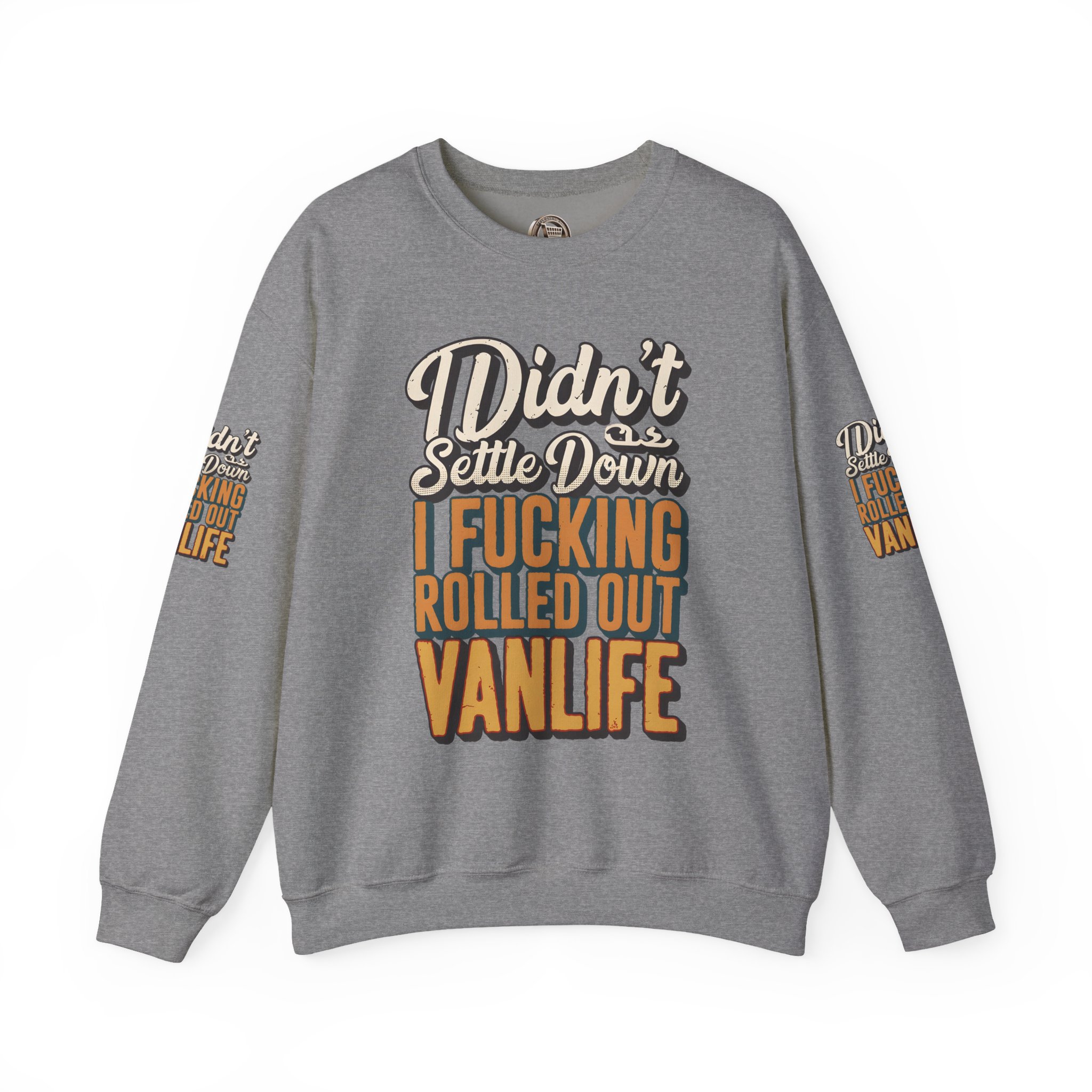 Unisex Heavy Blend™ Crewneck Sweatshirt — "Dind´t Settle Down" Design F**K-Line