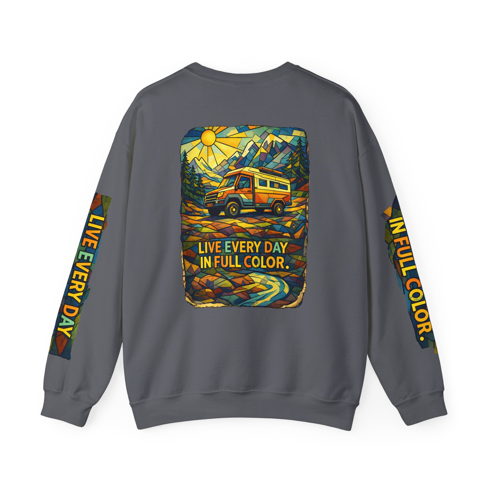 10915119656524910749_2048.jpeg Unisex Heavy Blend™ Crewneck Sweatshirt — "Live Every Day InFull Color" Design Cubic-Line