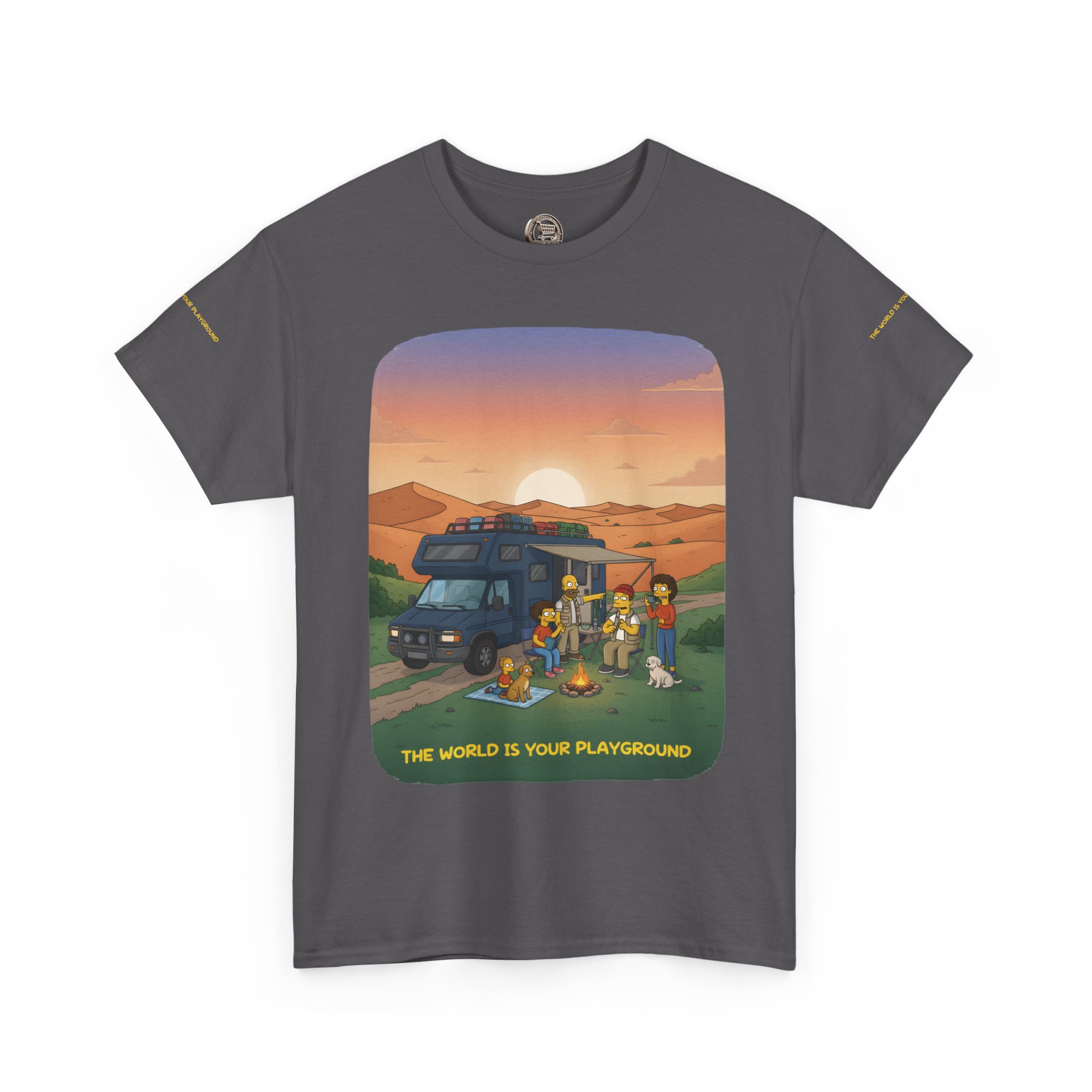 Unisex Heavy Cotton Tee — "The World Is Your playground" Design Sitcom-Line