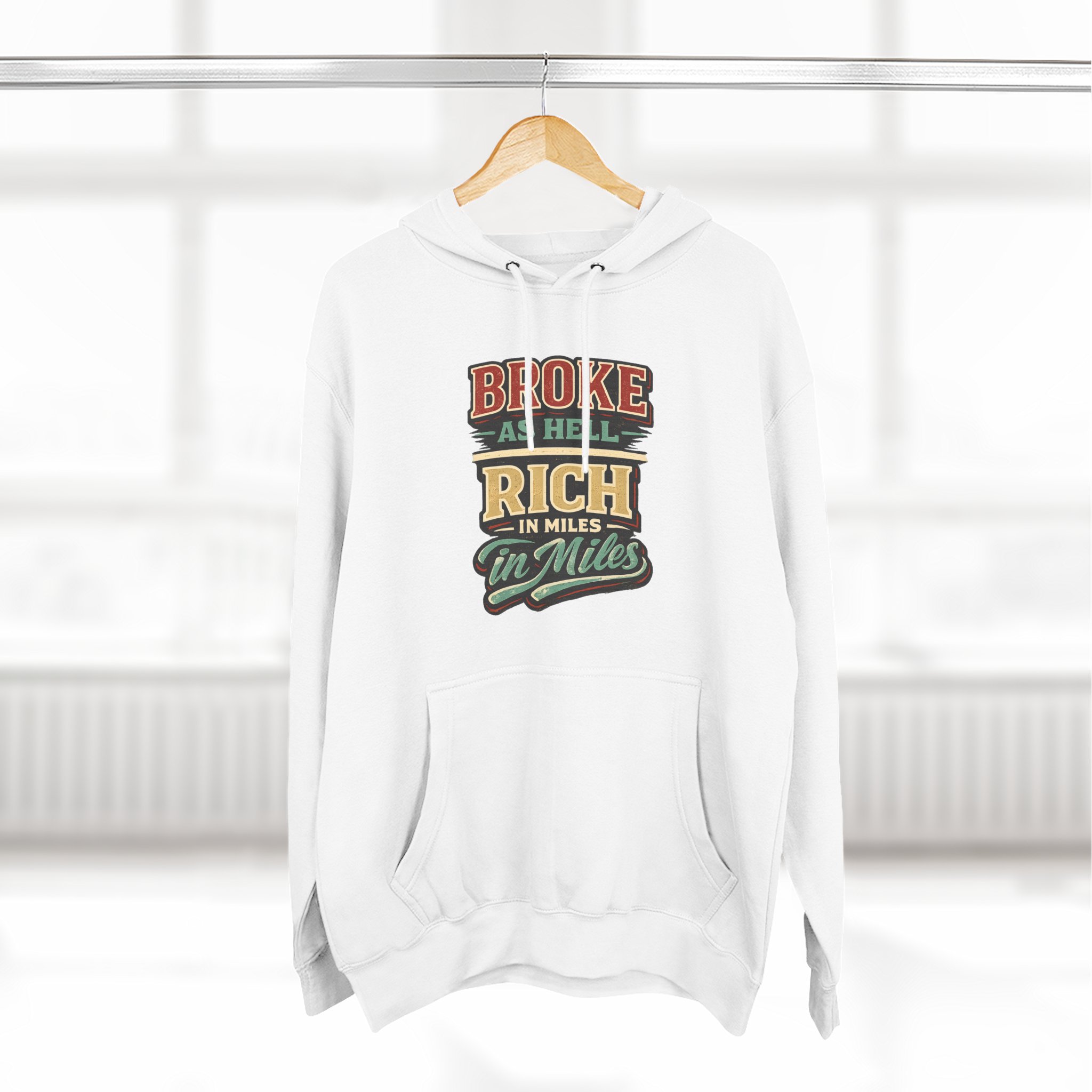 Three-Panel Fleece Hoodie - "Broke As Hell" Design F**K-Line