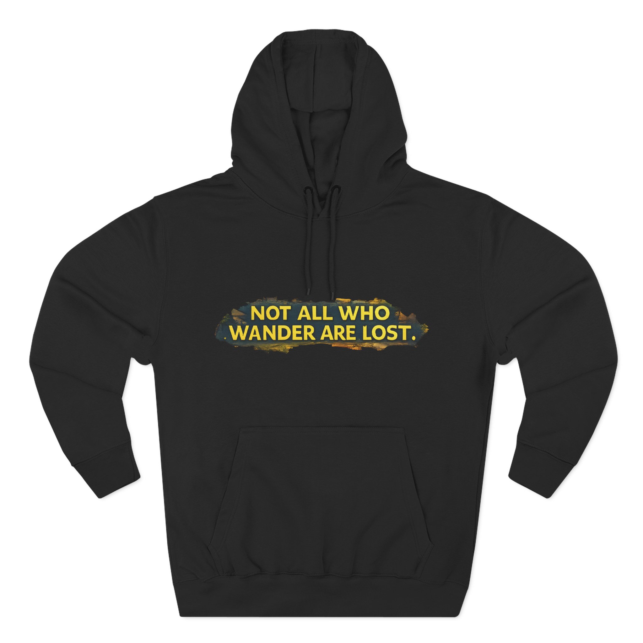 10924863594514529162_2048.jpeg Three-Panel Fleece Hoodie - "Not All Who Wander Are Lost" Design Cubic-Line