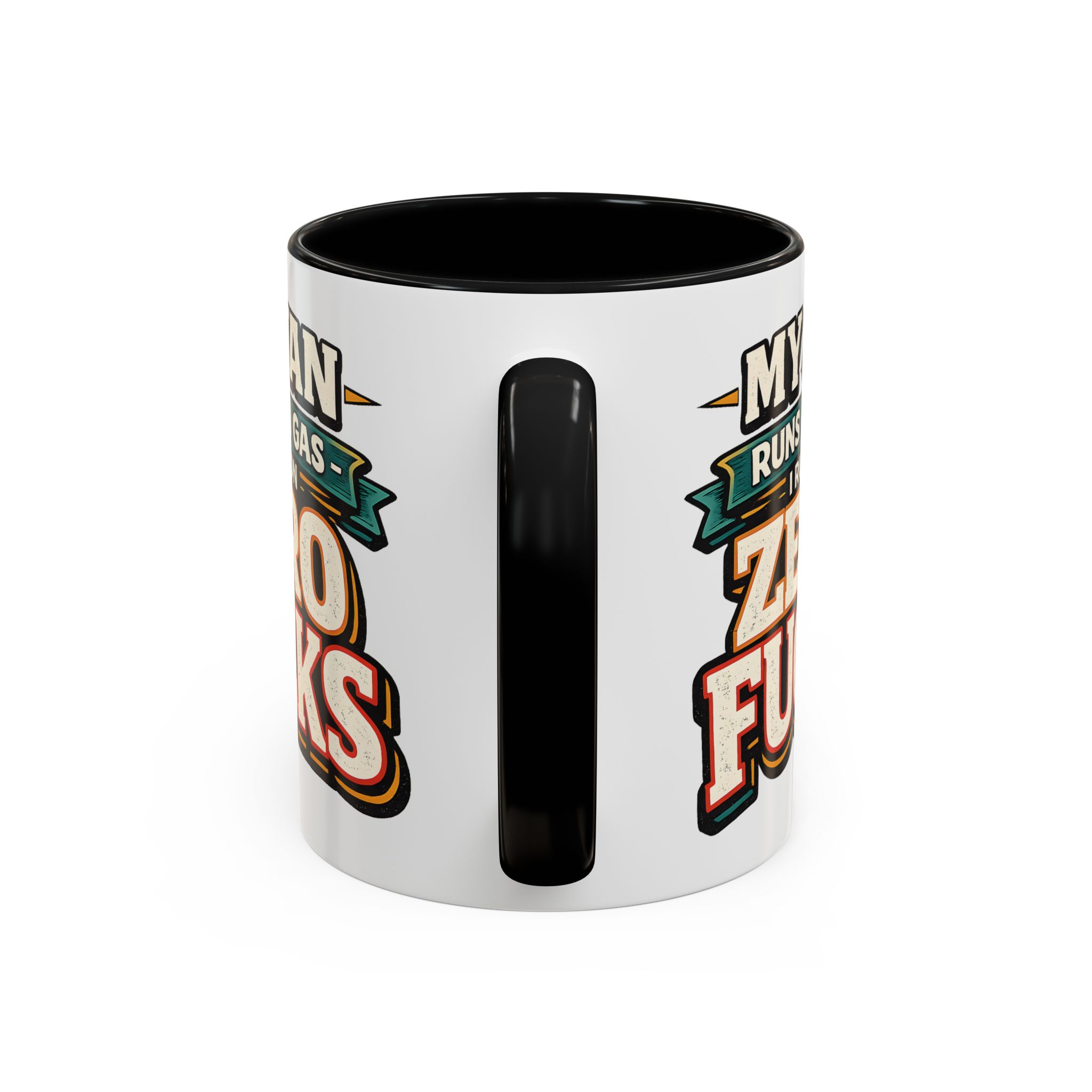 Accent Coffee Mug (11, 15oz) — "My Van Runs On Gas" Design F**K-Line