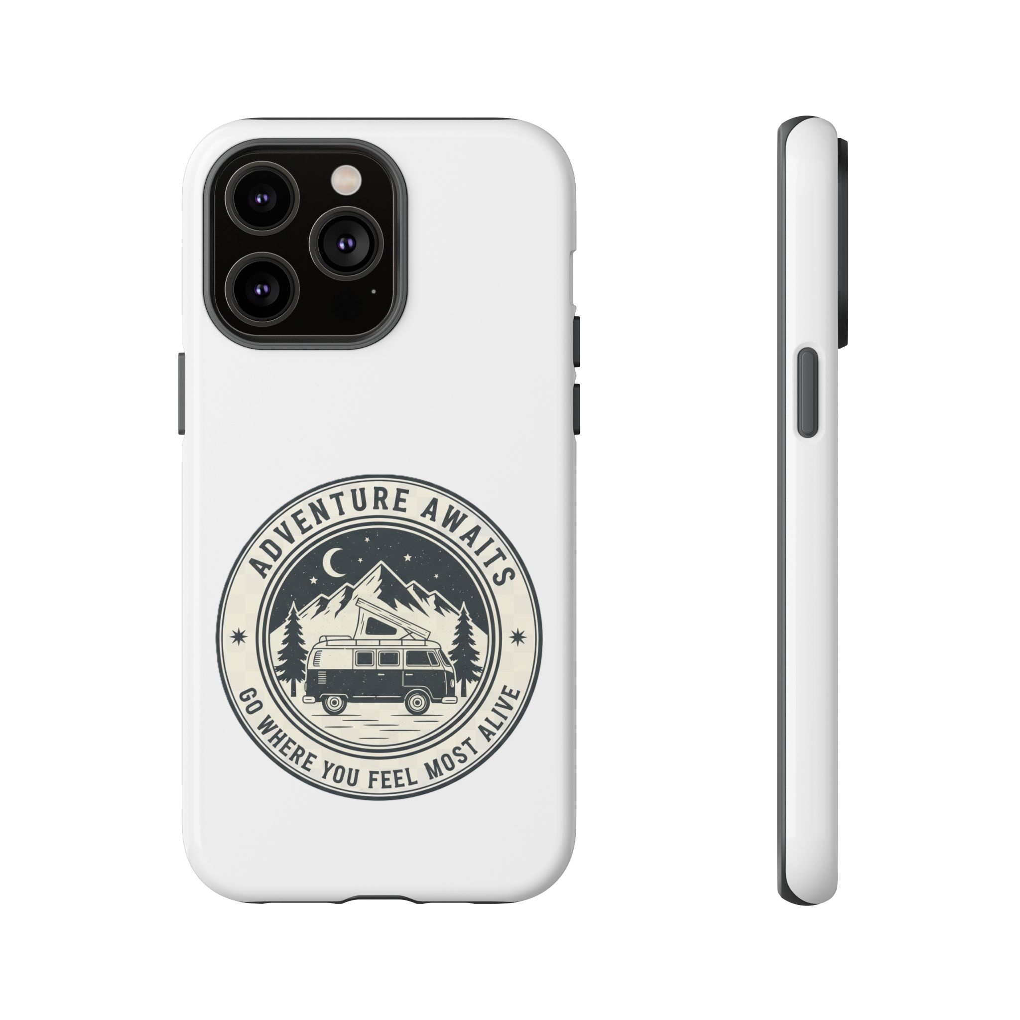 Phone Case — "Adventure Awaits-Go Where You Feel Most Alive" Camper Van Design