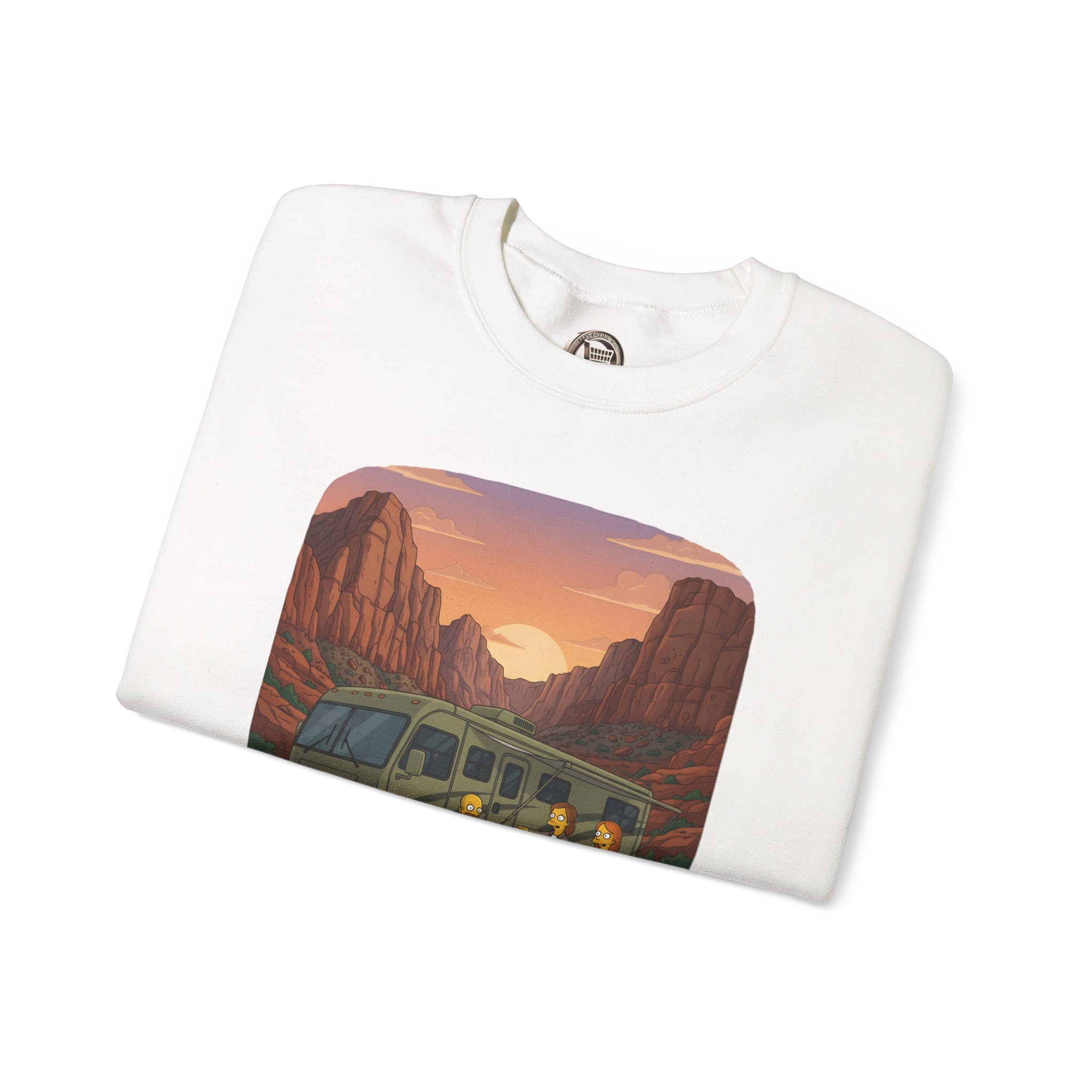 Unisex Heavy Blend™ Crewneck Sweatshirt — "Adventure Is Calling-I Must Go" Design Sitcom-Line