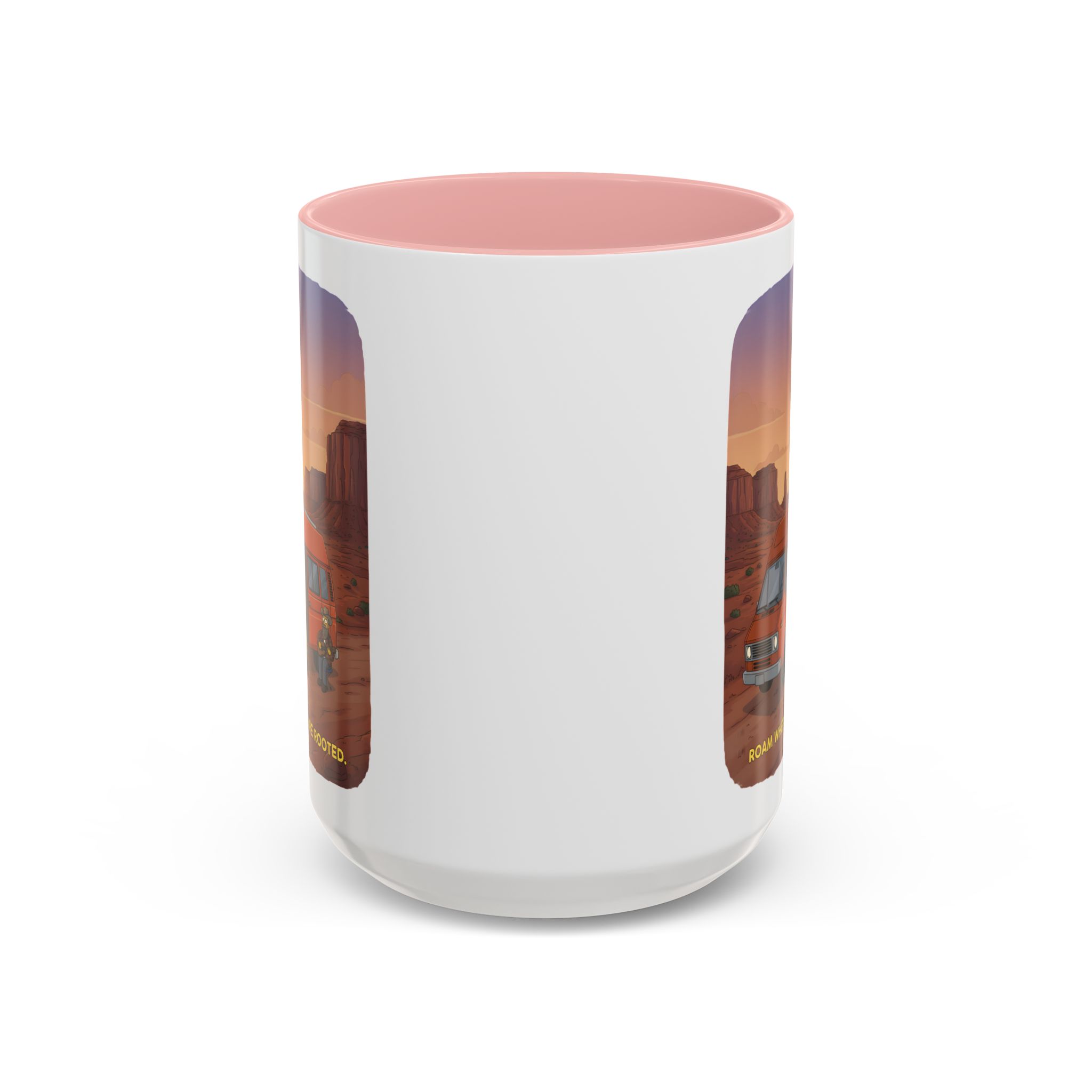 Accent Coffee Mug (11, 15oz) — "Roam Where You Are Rooted" Design Sitcom-Line