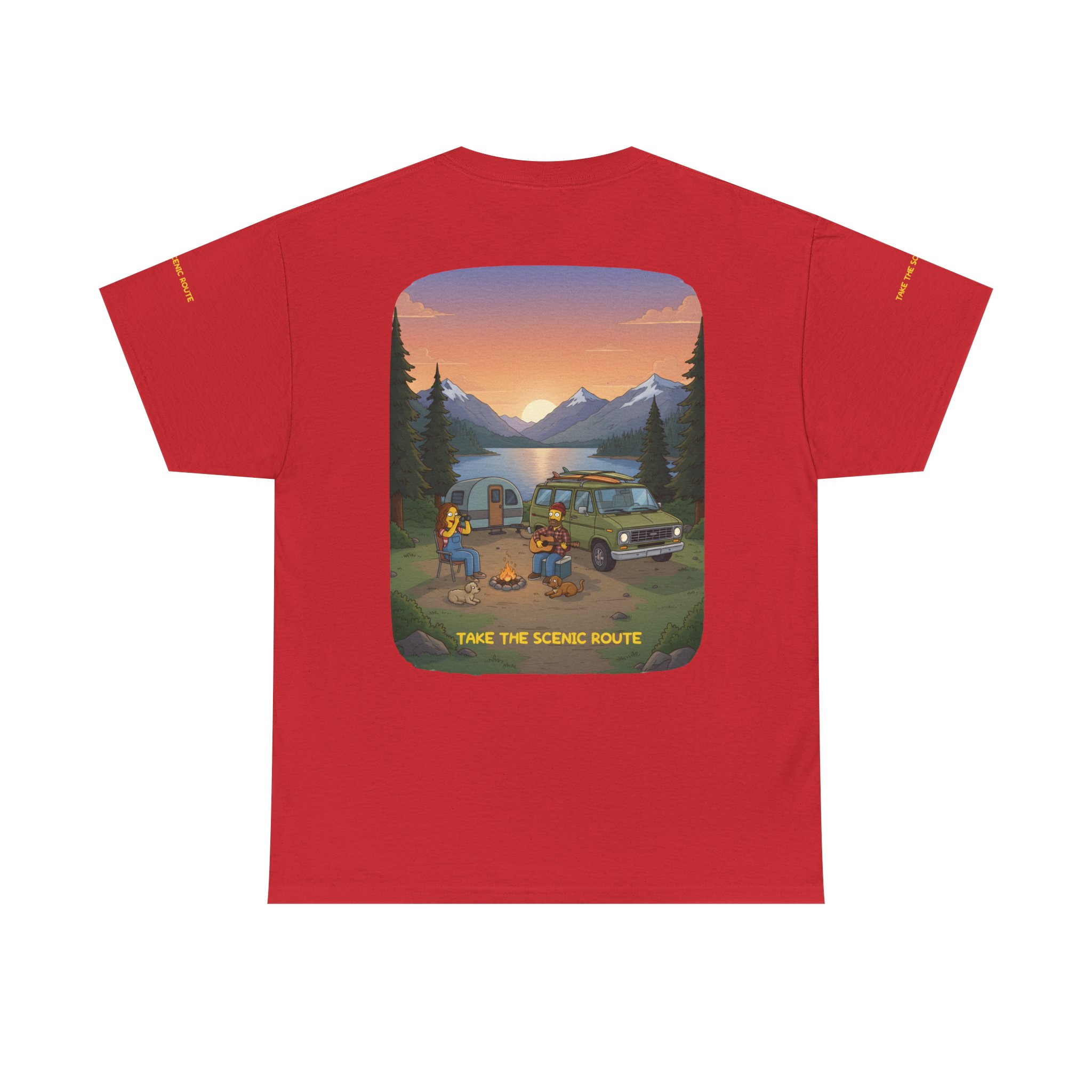 Unisex Heavy Cotton Tee — "Take The Scenic Route" Design Sitcom-Line
