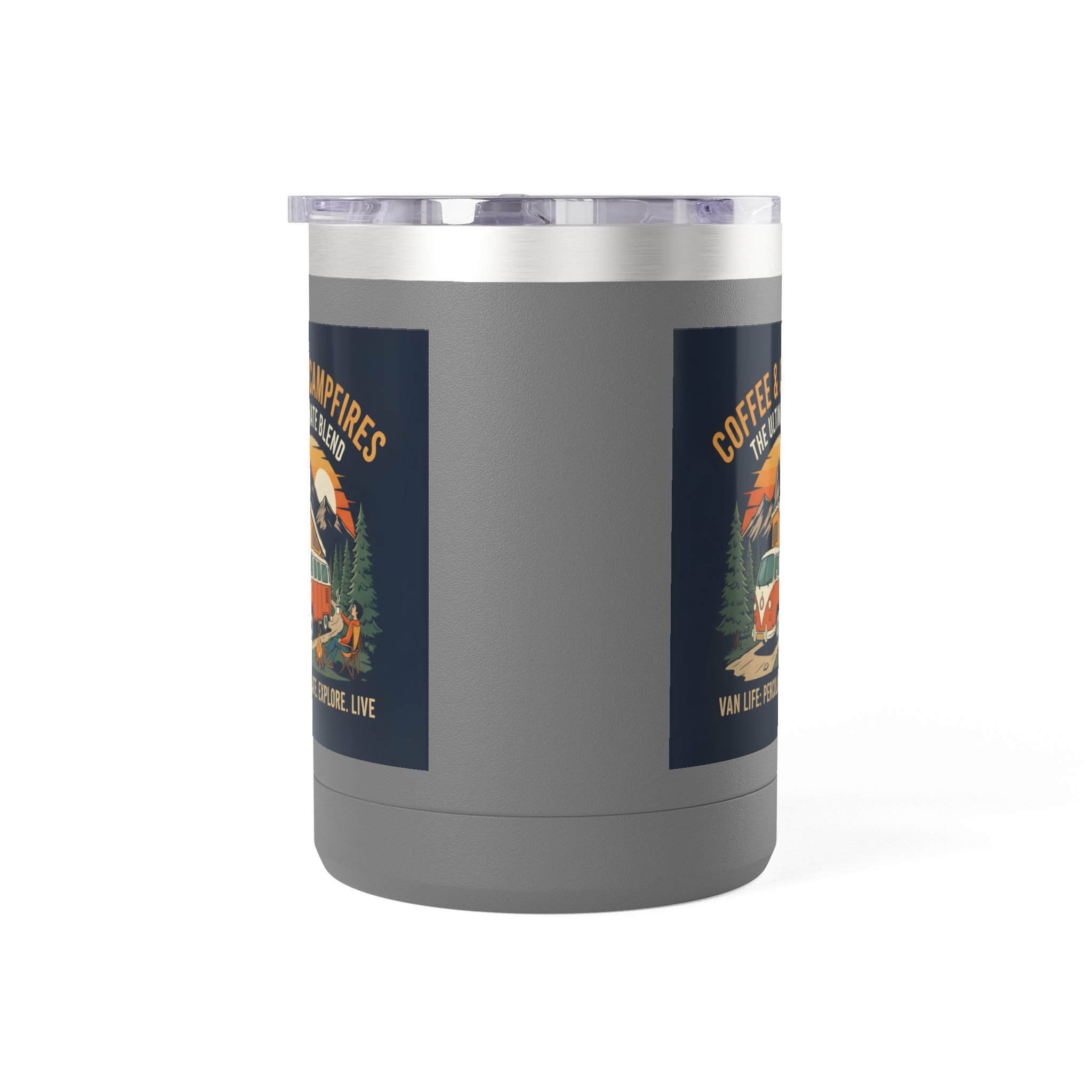 Coffee Mug Tumbler, 15oz — “Coffee & Campfires: The Ultimate Blend”