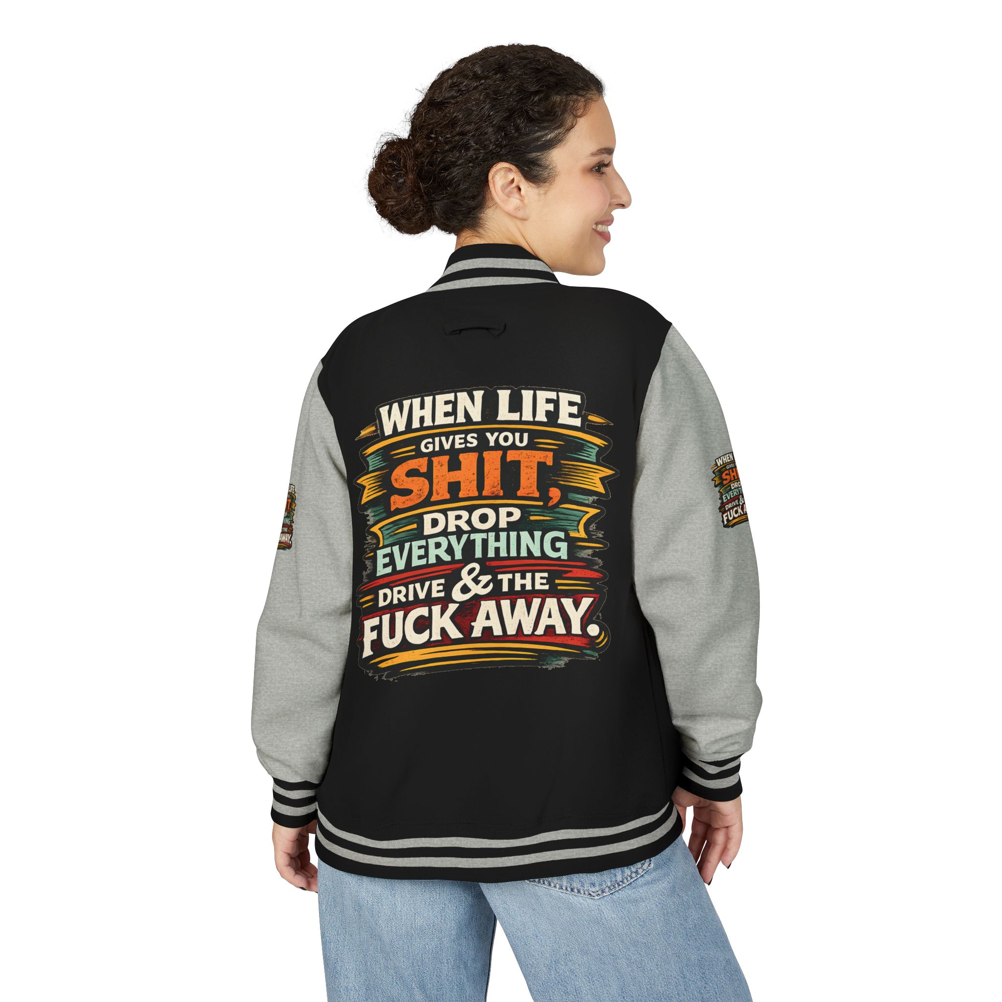 10949868060529147396_2048-1.jpeg Unisex Heavyweight Letterman Jacket — "When Live Gives You Shit" Design F**K-Line