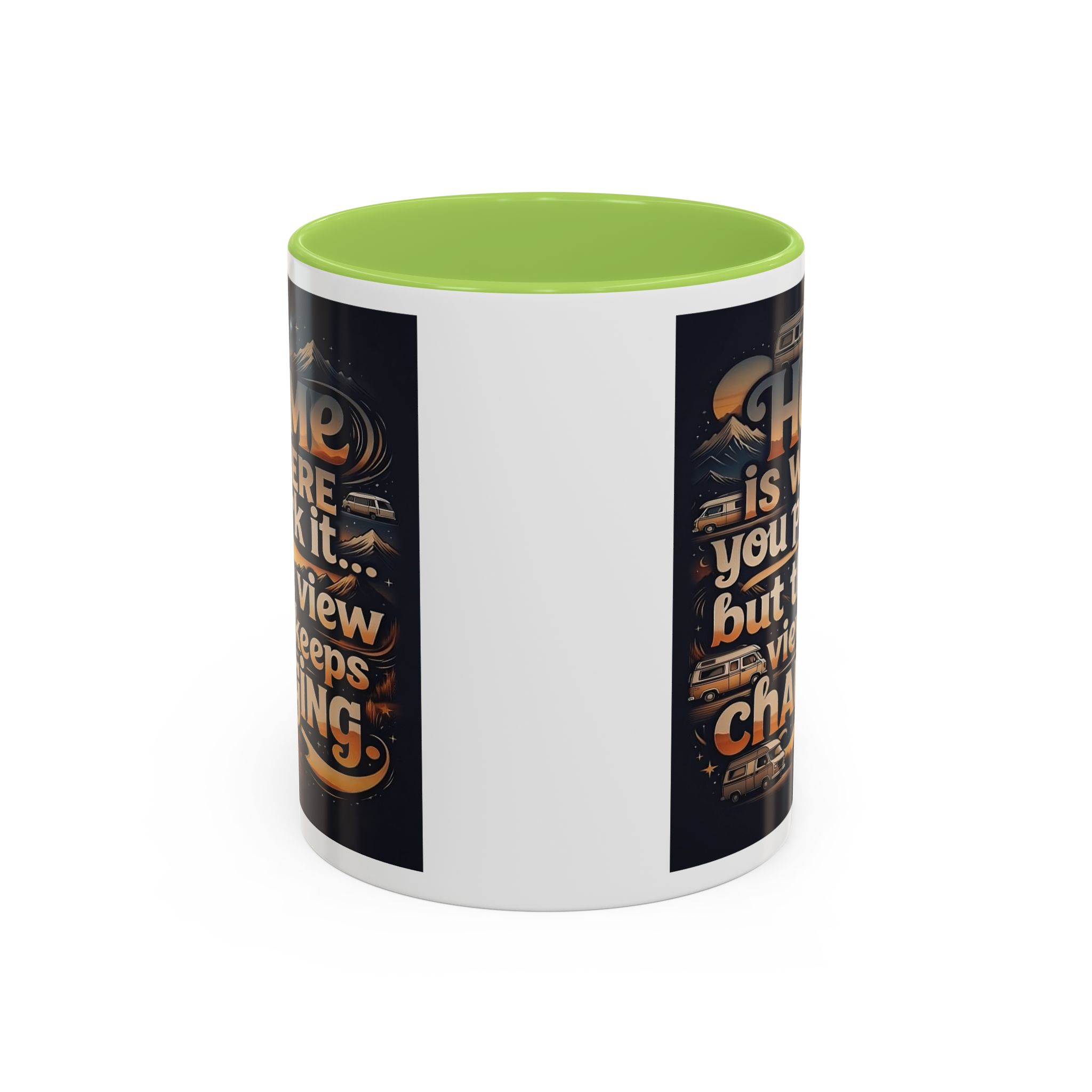 10954209890612311134_2048.jpeg Coffee Mug — "Home Is Where You Park It -But The View keep Changing" Accent Campervan Travel Mug