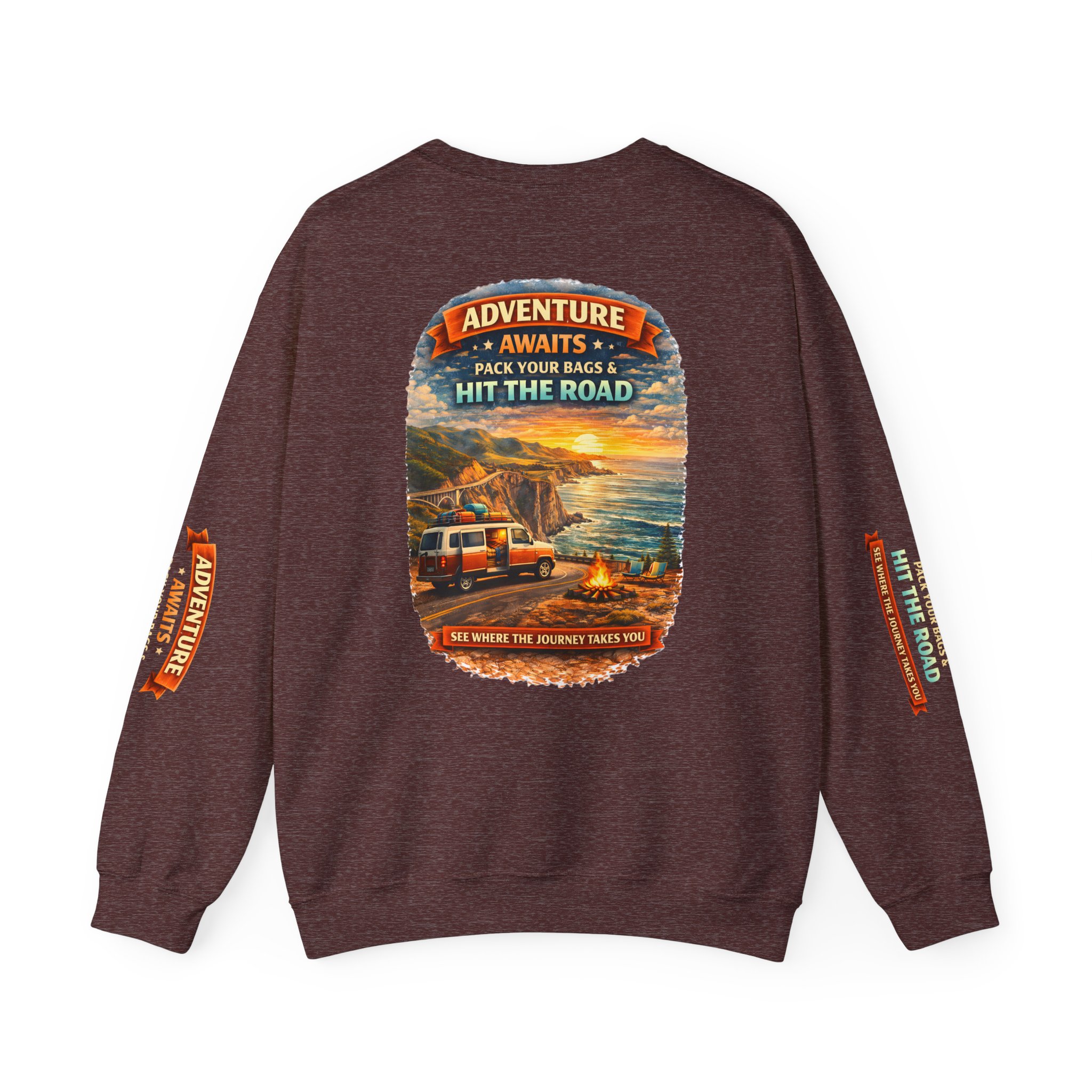 10954866766944953314_2048.jpeg Unisex Heavy Blend™ Crewneck Sweatshirt — "Adventure Awaits-Pack Your Bags" Design Scenic-Line