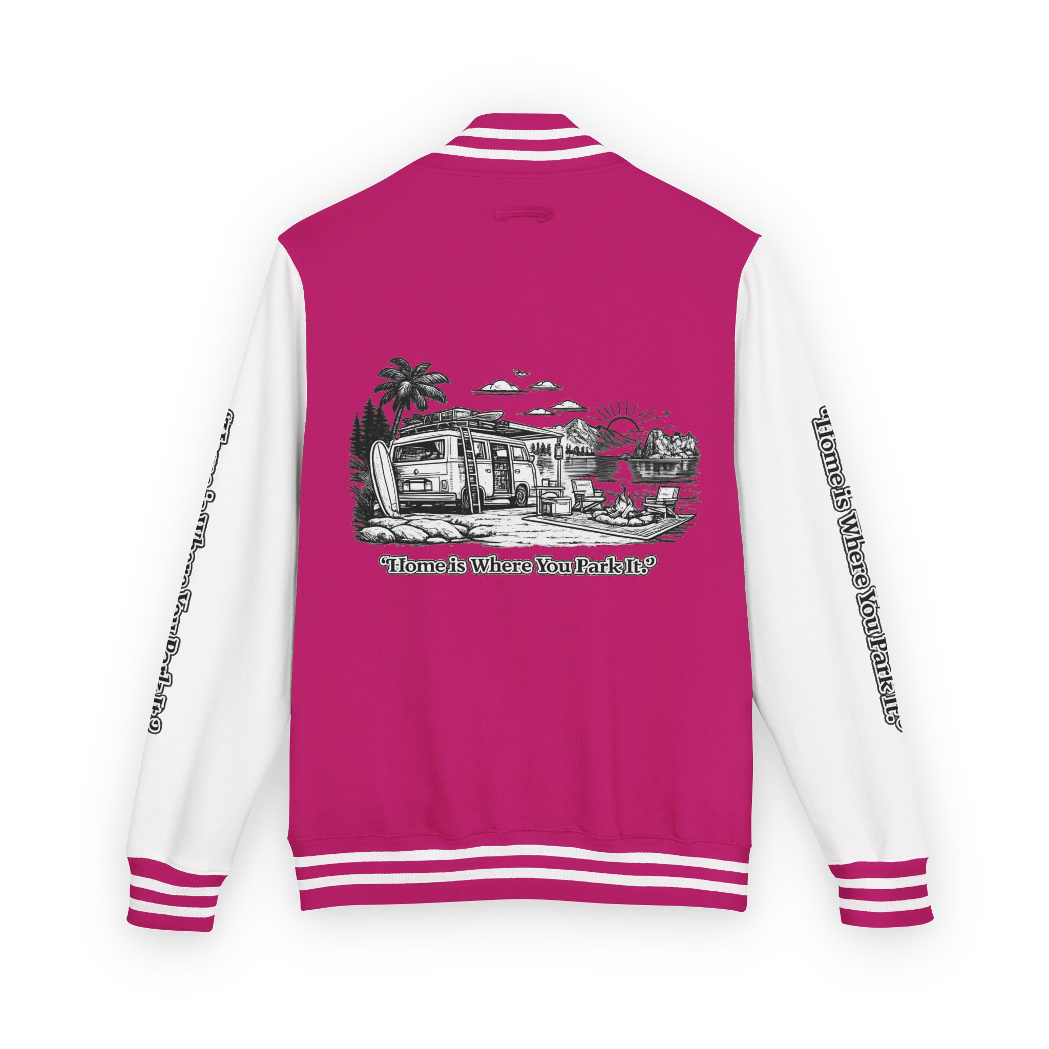10969047307658491272_2048-1.jpeg Unisex Heavyweight Letterman Jacket — "Home Is Where You Park It" Travel Varsity Coat