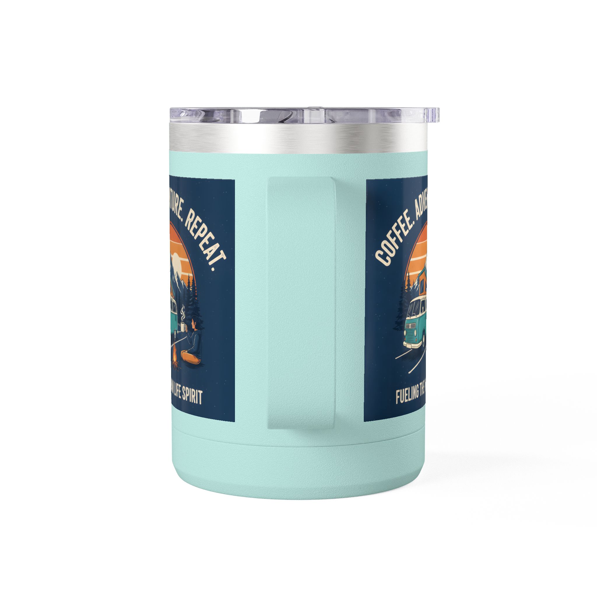 Coffee Mug Tumbler, 15oz — “Coffee. Adventure. Repeat.”