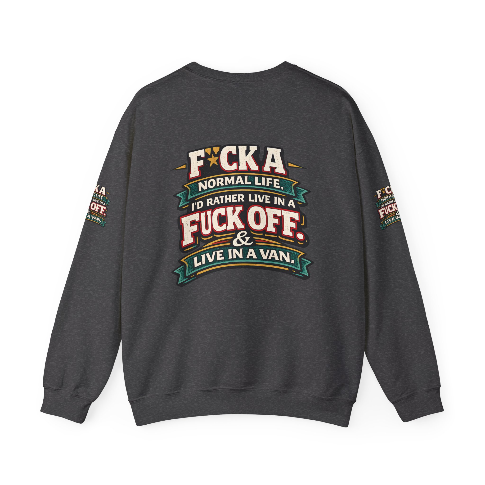 10976869361211055860_2048.jpeg Unisex Heavy Blend™ Crewneck Sweatshirt — "Fuck A Normal Life" Design F**K-Line