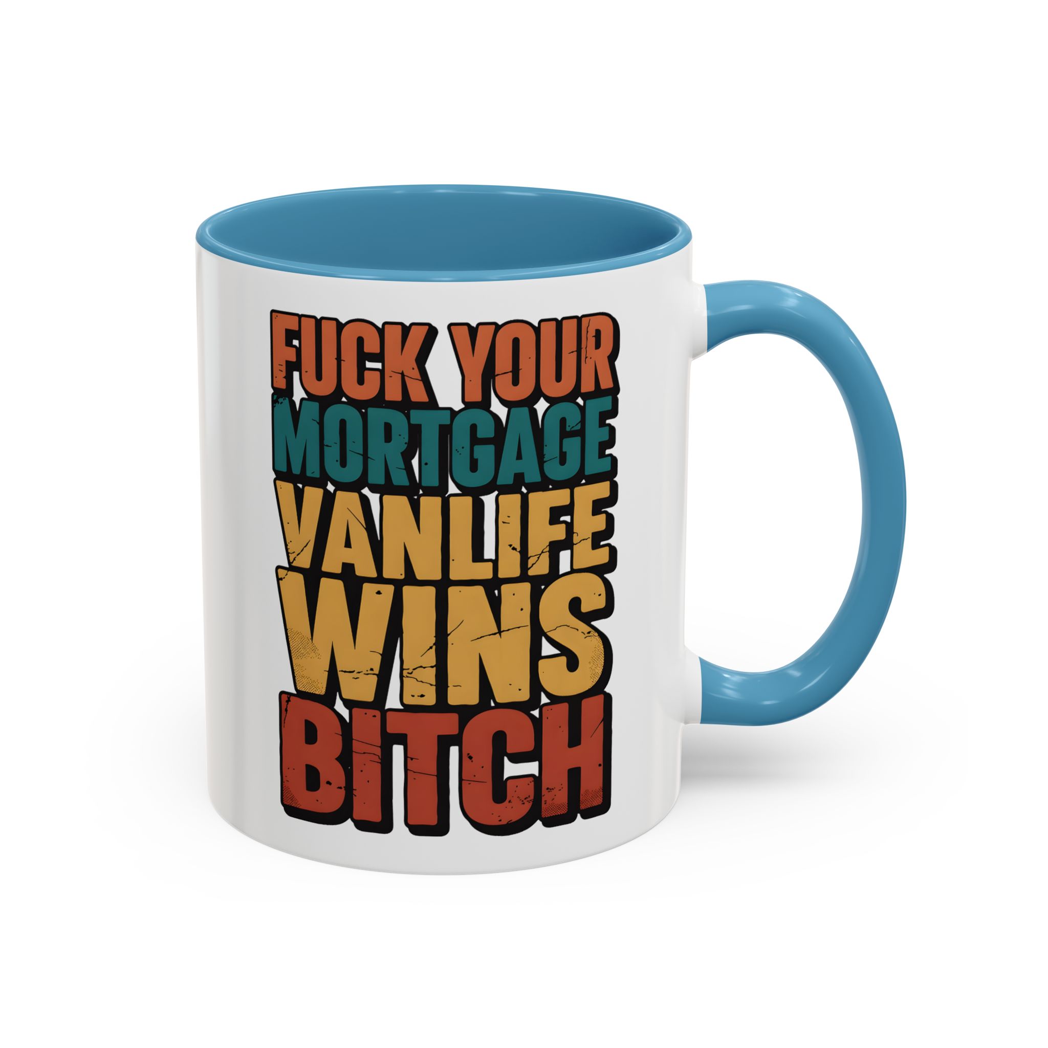 Accent Coffee Mug (11, 15oz) — "Fuck Your Mortgage" Design F**K-Line