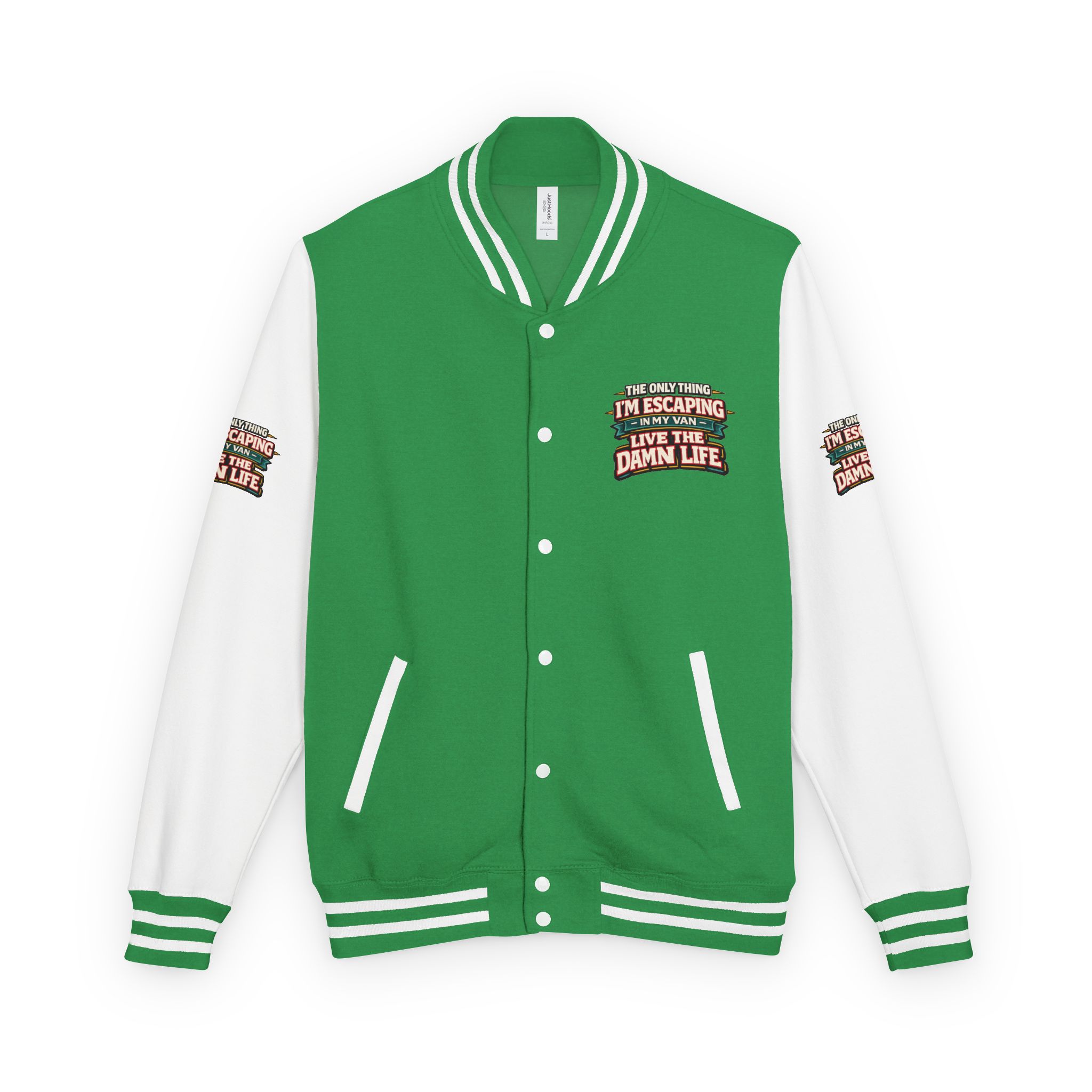 Unisex Heavyweight Letterman Jacket — "The Only Thing I´m Escaping" Design F**K-Line
