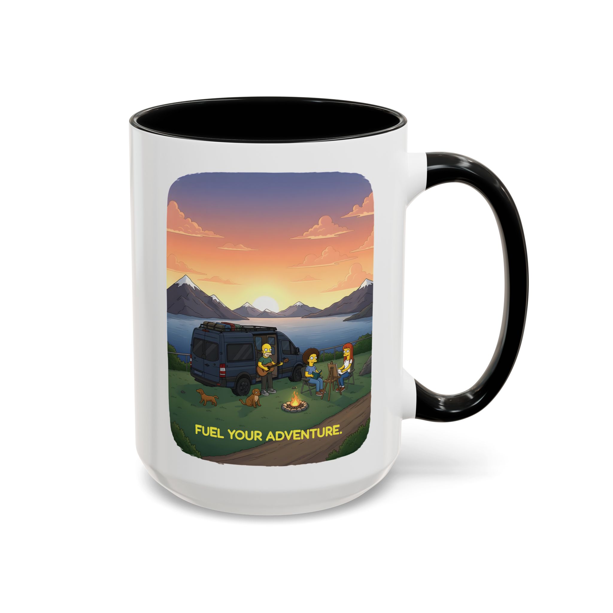 Accent Coffee Mug (11, 15oz) — "Fuel Your Adventure" Design Sitcom-Line