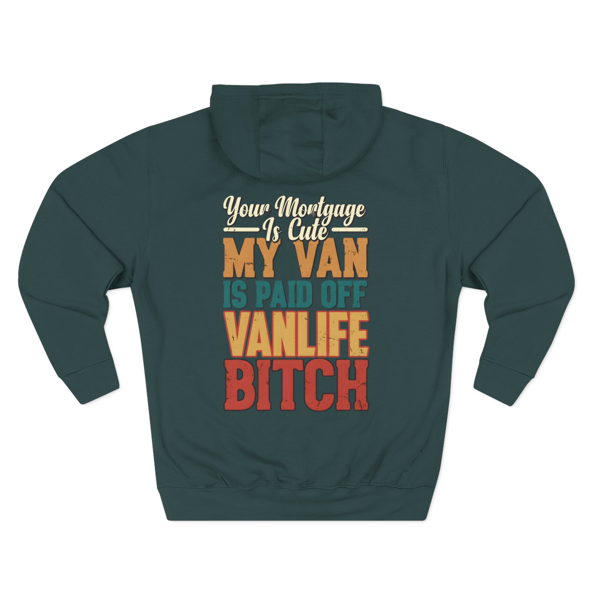 Three-Panel Fleece Hoodie - "Your Mortgage Is Cute" Design F**K-Line