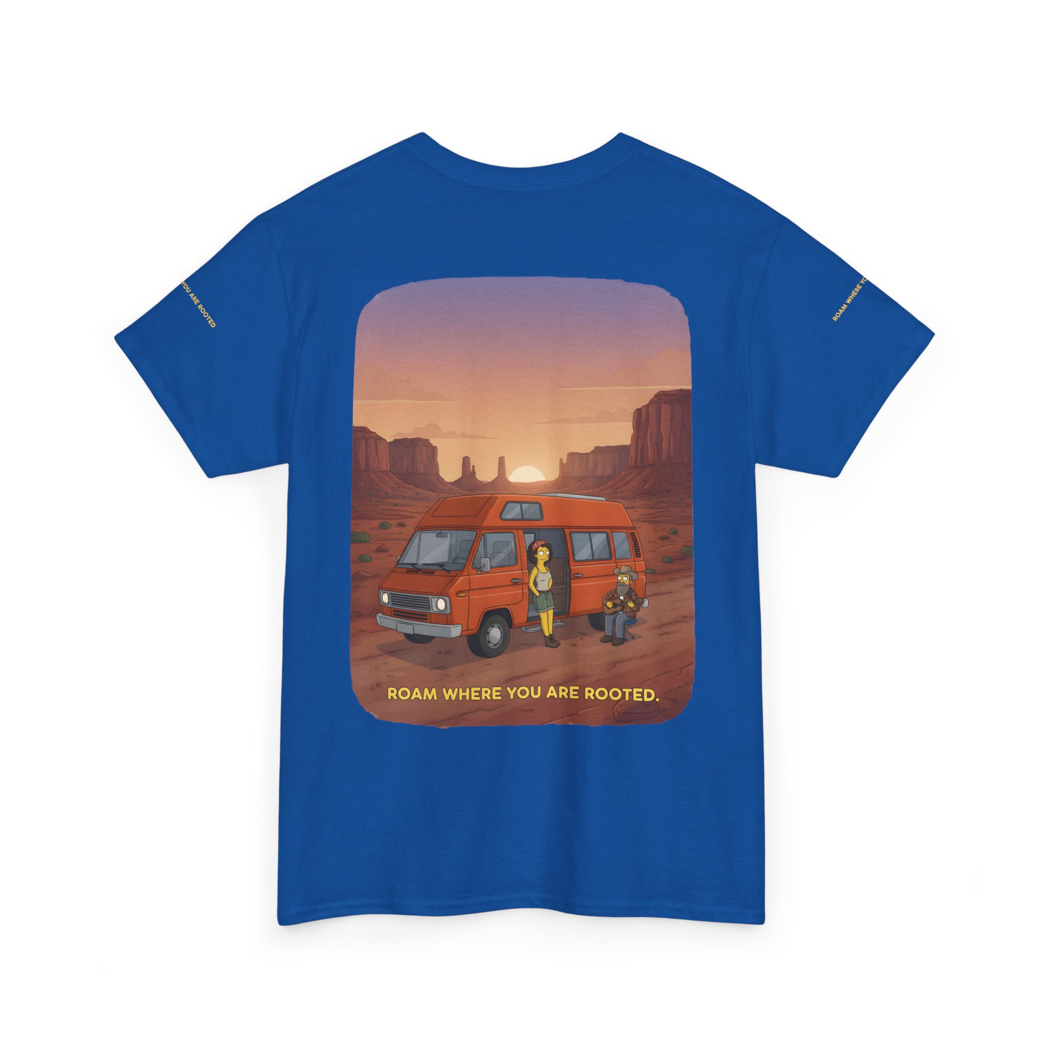 Unisex Heavy Cotton Tee — "Roam Where You Are Rooted" Design Sitcom-Line