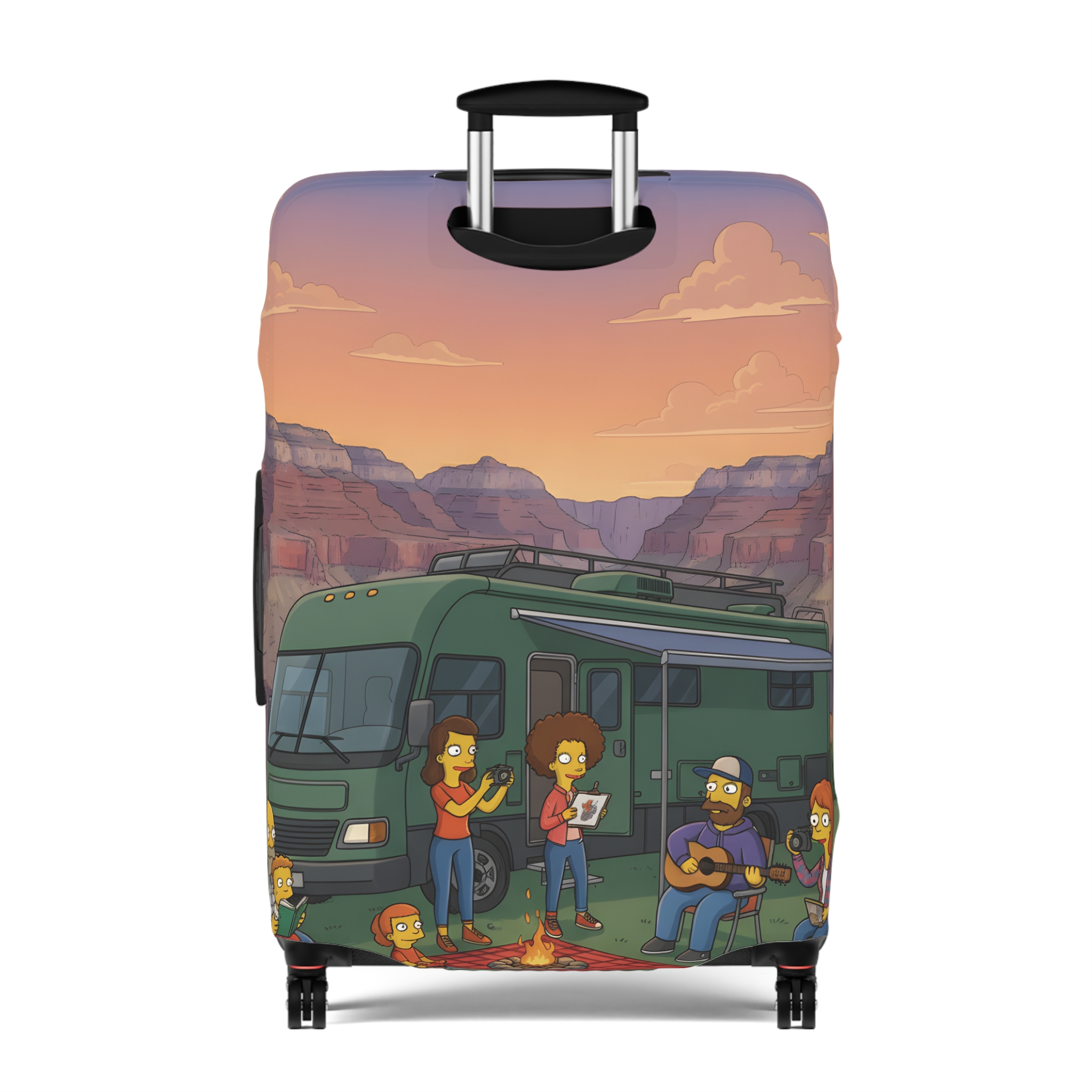 10988966676804201695_2048.jpeg Luggage Cover — Adventure Camper Sketch Travel Suitcase(Design Sitcom-Line)