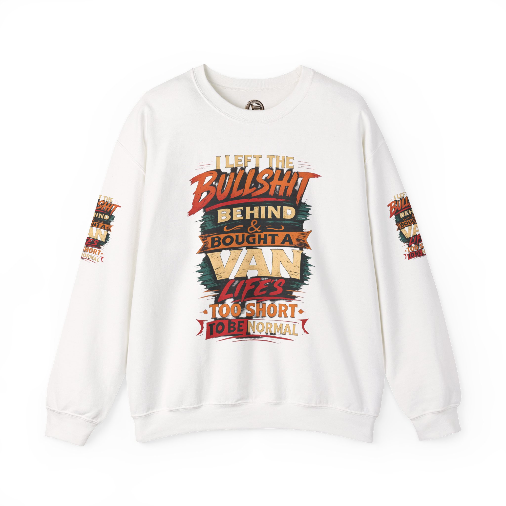 Unisex Heavy Blend™ Crewneck Sweatshirt — "I Left The Bullshit" Design F**K-Line