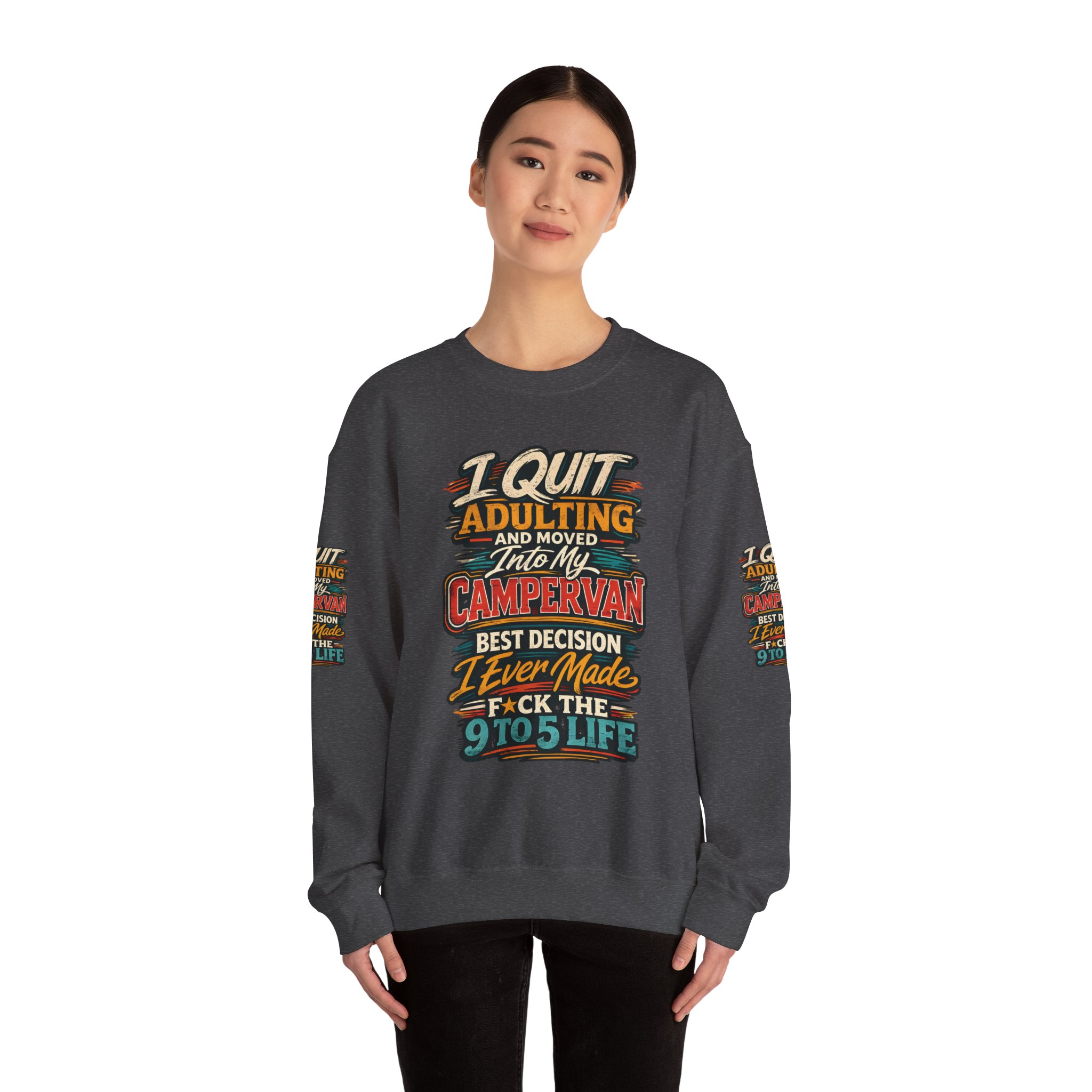 10997284491257819173_2048.jpeg Unisex Heavy Blend™ Crewneck Sweatshirt — "I Quit Adulting" Design F**K-Line