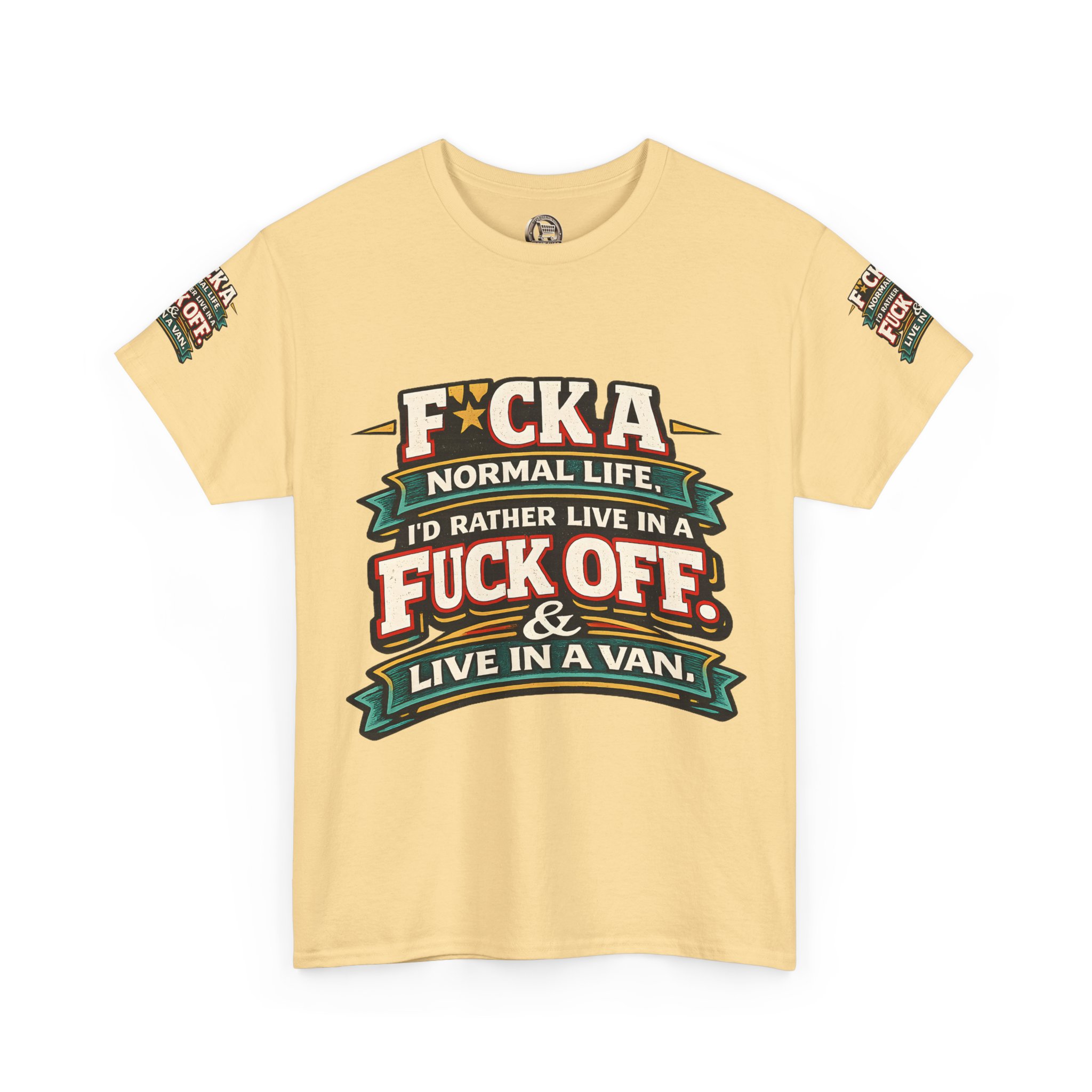 Unisex Heavy Cotton Tee — "Fuck A Normal Life" Design F**K-Line