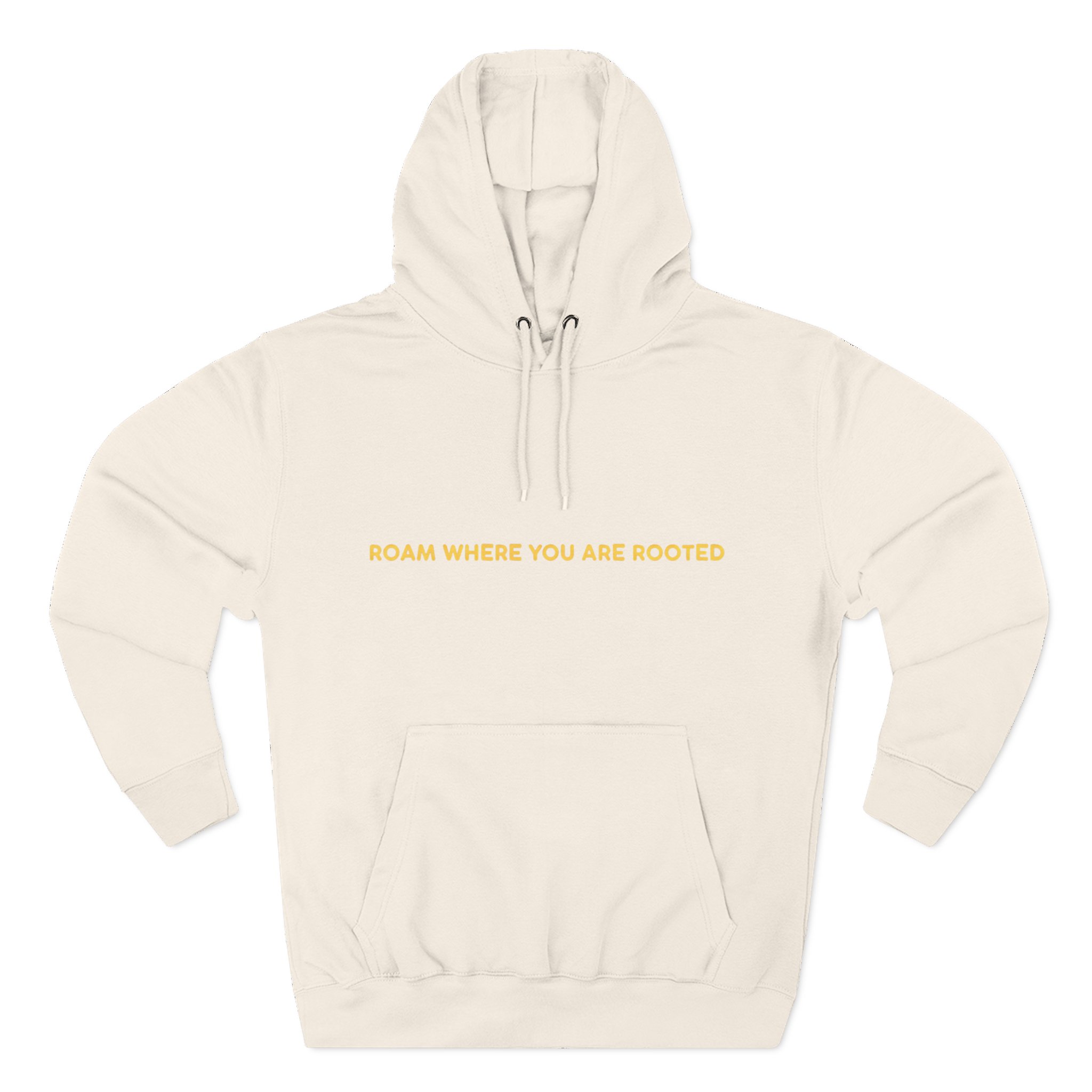 Three-Panel Fleece Hoodie - "Roam Where You Are Rooted" Design Sitcom-Line