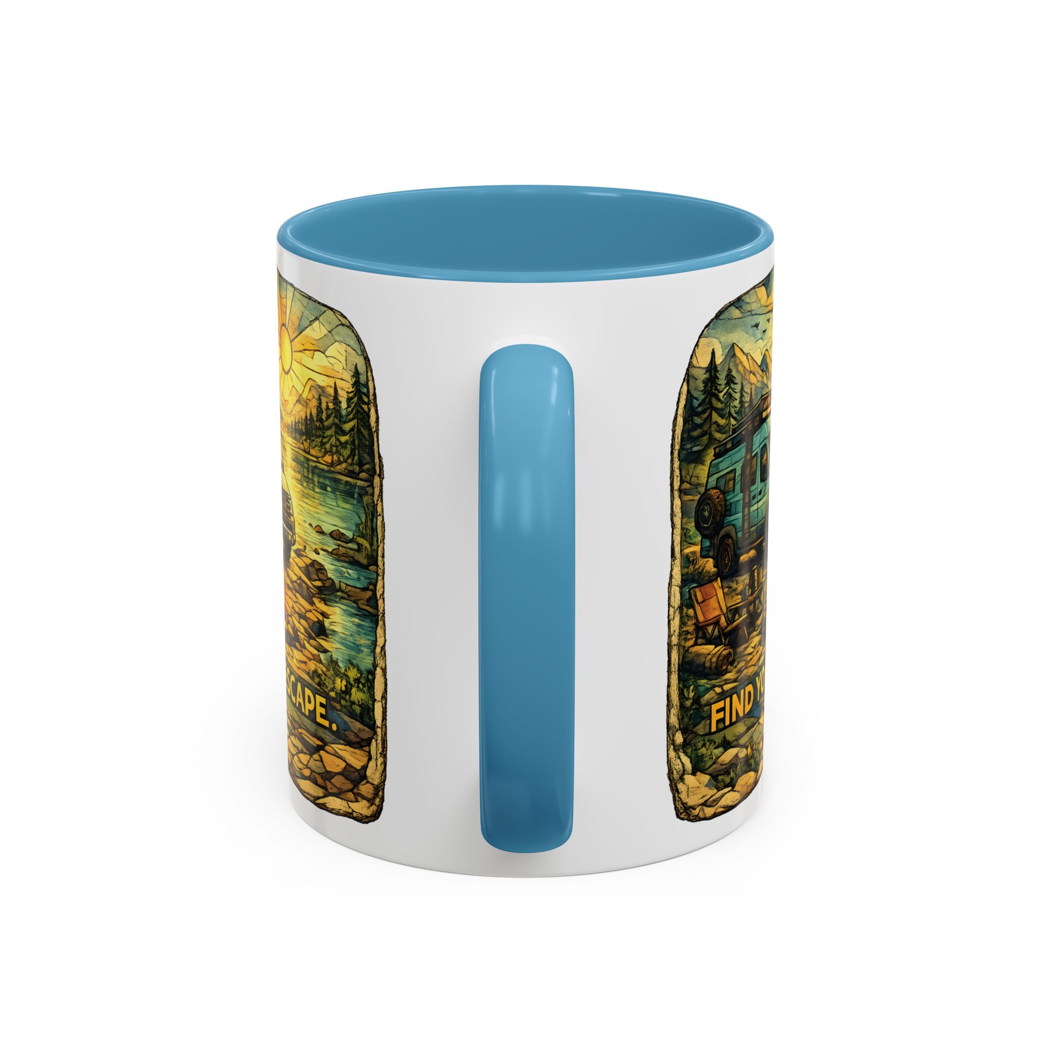 11024167629774483642_2048.jpeg Accent Coffee Mug (11, 15oz) — "Find Your Escape" Design Cubic-Line