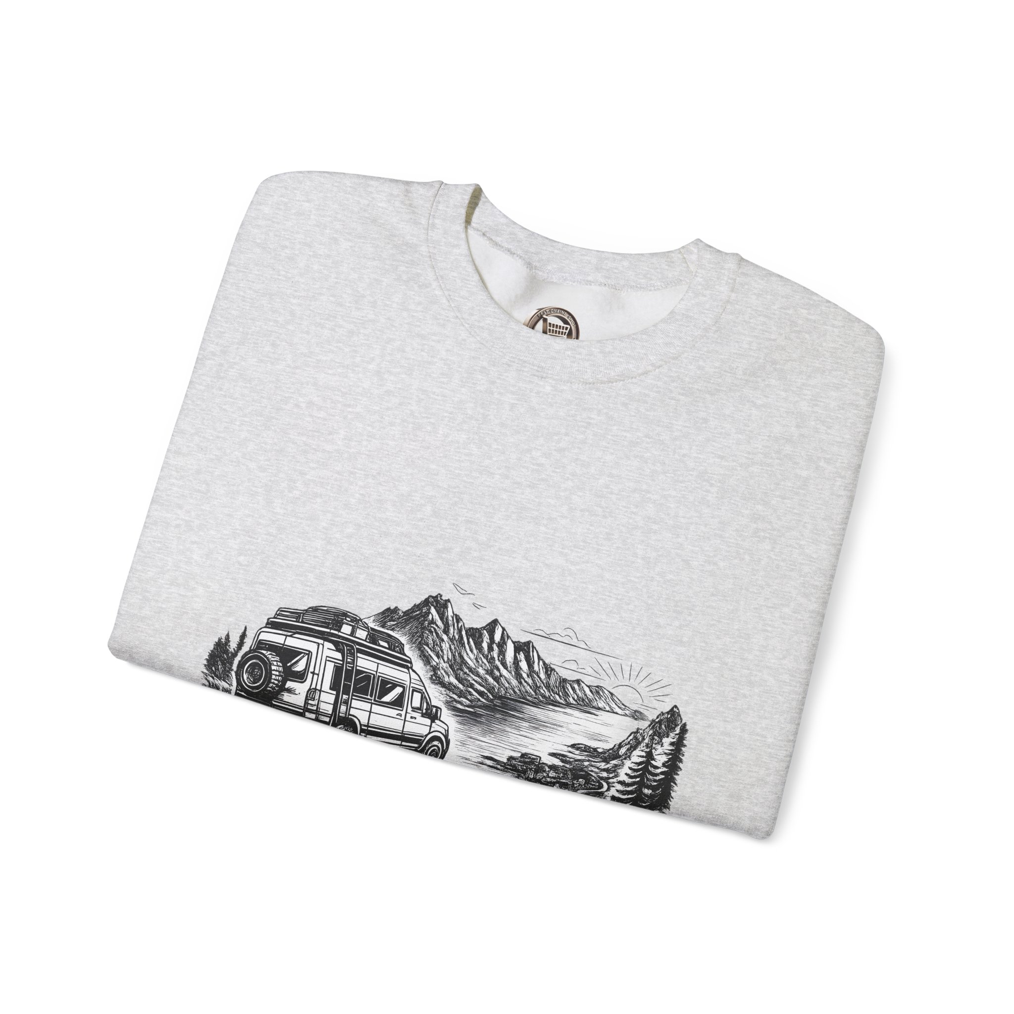 11025547552178691653_2048-1.jpeg Unisex Heavy Blend™ Crewneck Sweatshirt — "Built For The Long Way North" Design Minimal-Line