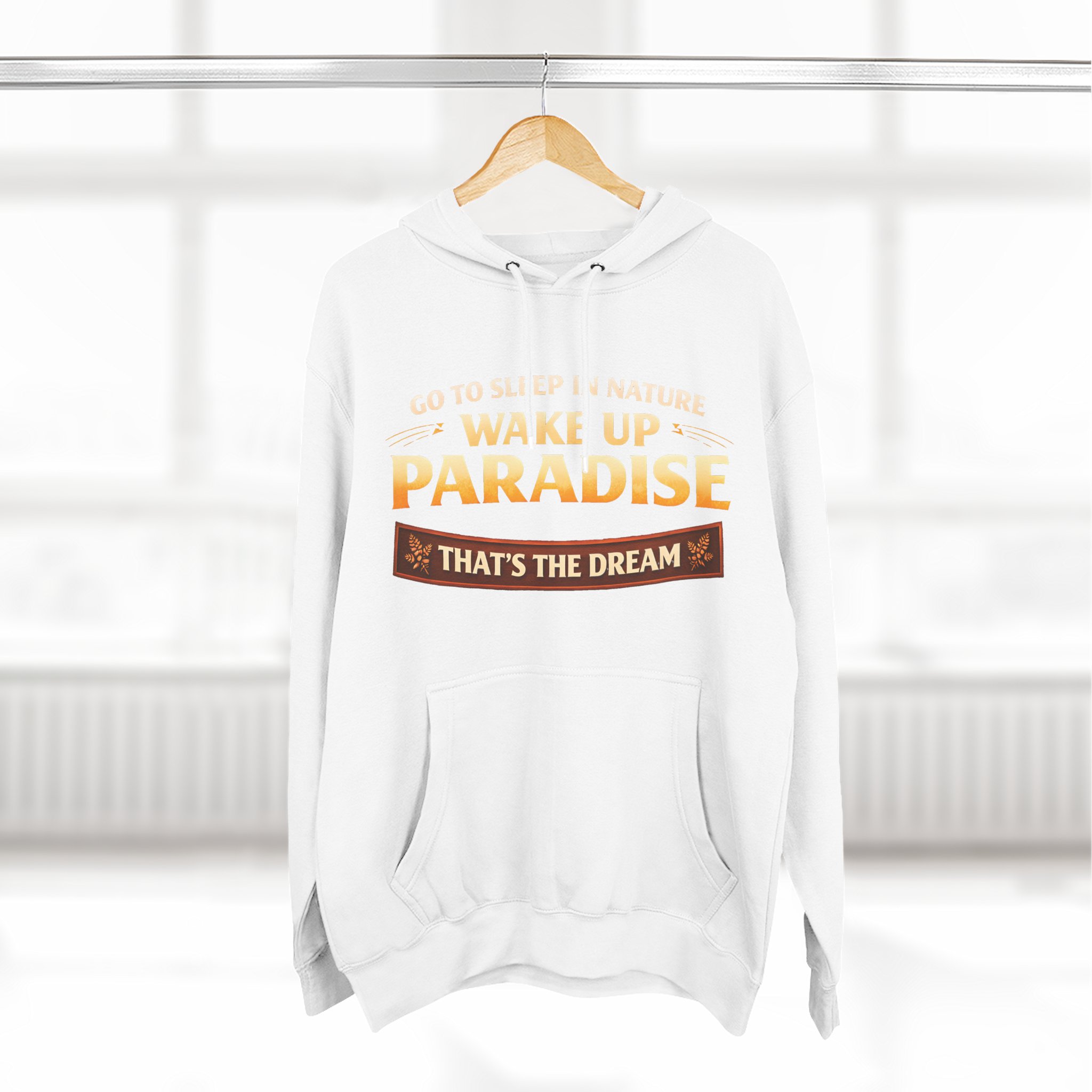 Three-Panel Fleece Hoodie - "Go To Sleep In Nature " Design Scenic-Line