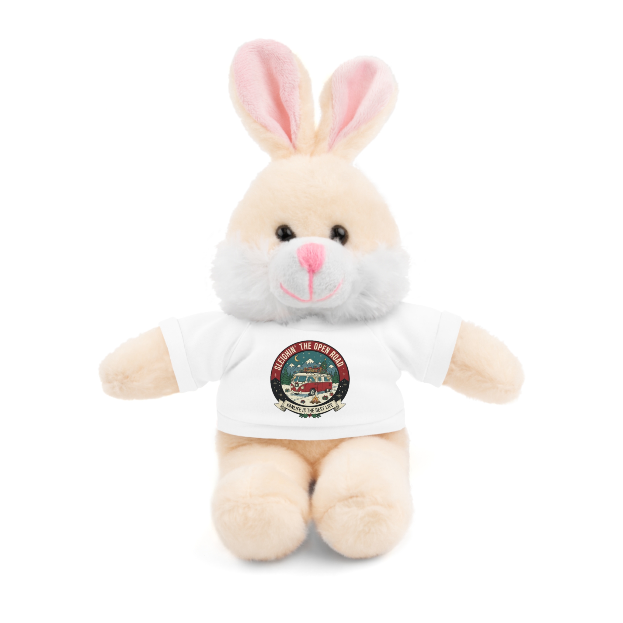 Happy Camper Teddy Bear with 'Sleighin The Open Road-Vanlife Is The Best Life' Tee