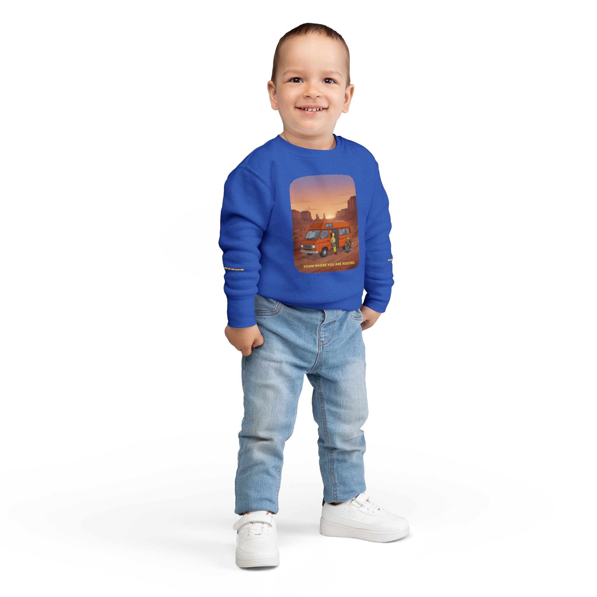 Toddler Sweatshirt - "Roam Where You Are Rooted" (Design Sitcom-Line)