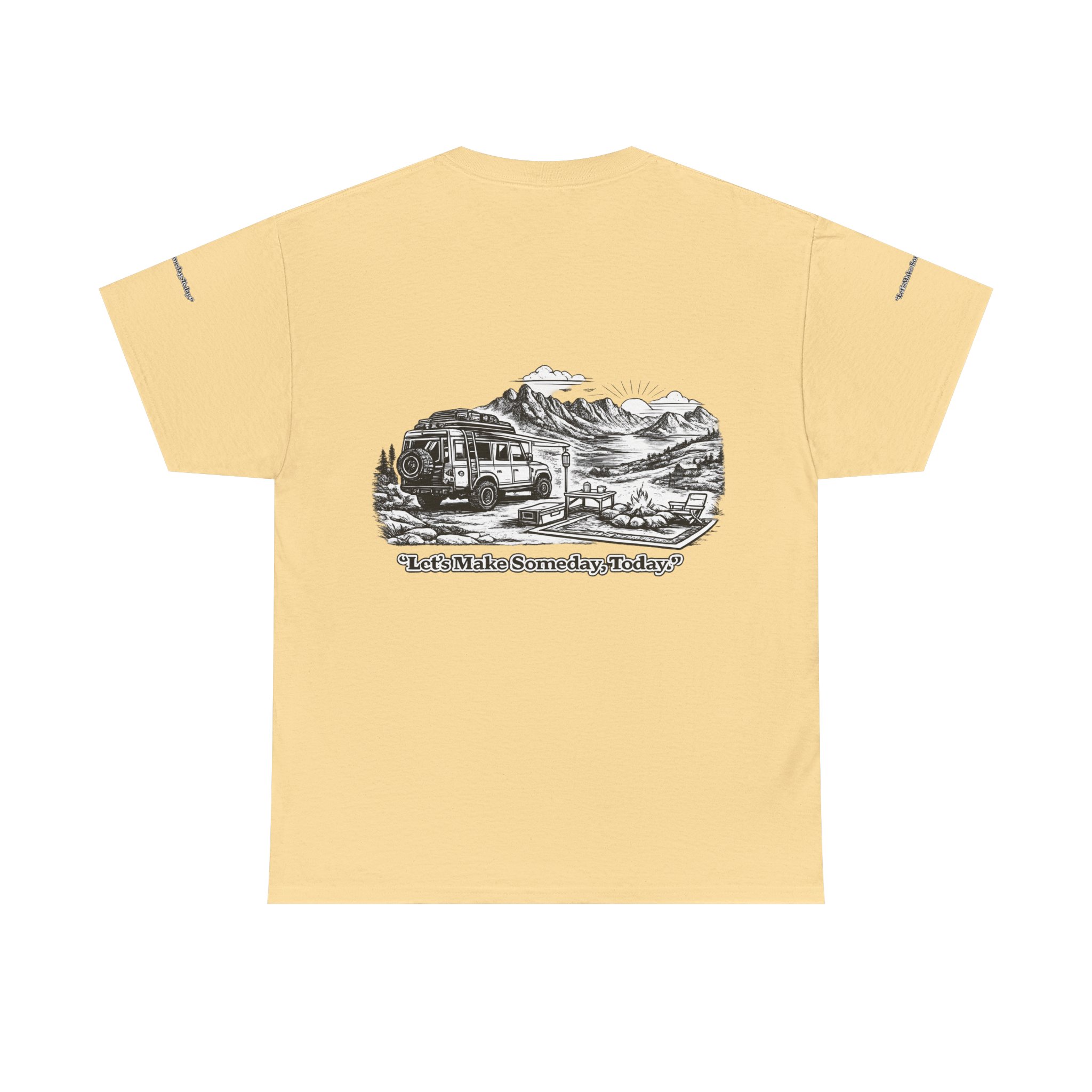 11045719984690626931_2048.jpeg Unisex Heavy Cotton Tee — "Lets make Someday, Today?" Design Minimal-Line