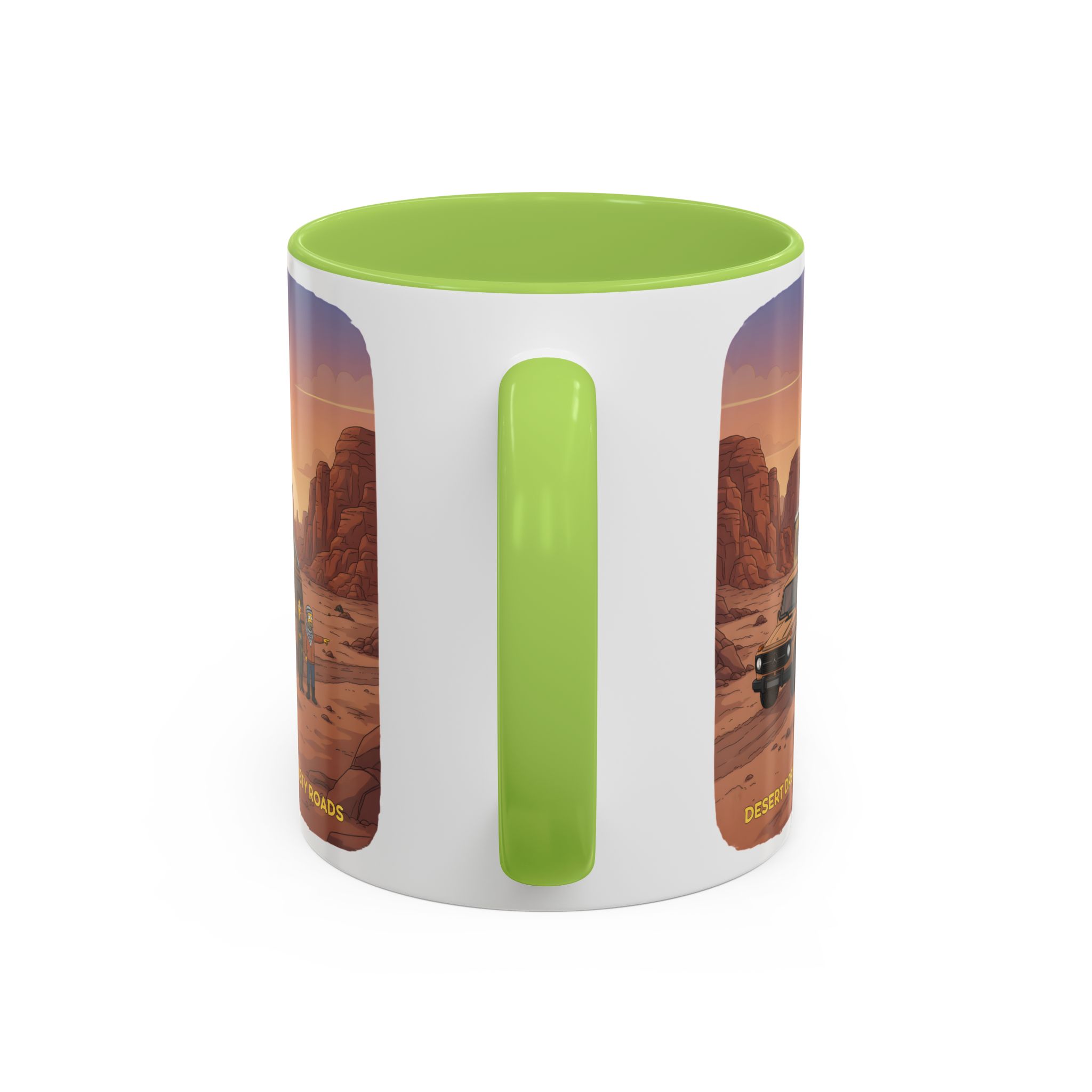 Accent Coffee Mug (11, 15oz) — "Desert Dreams Dusty Roads" Design Sitcom-Line