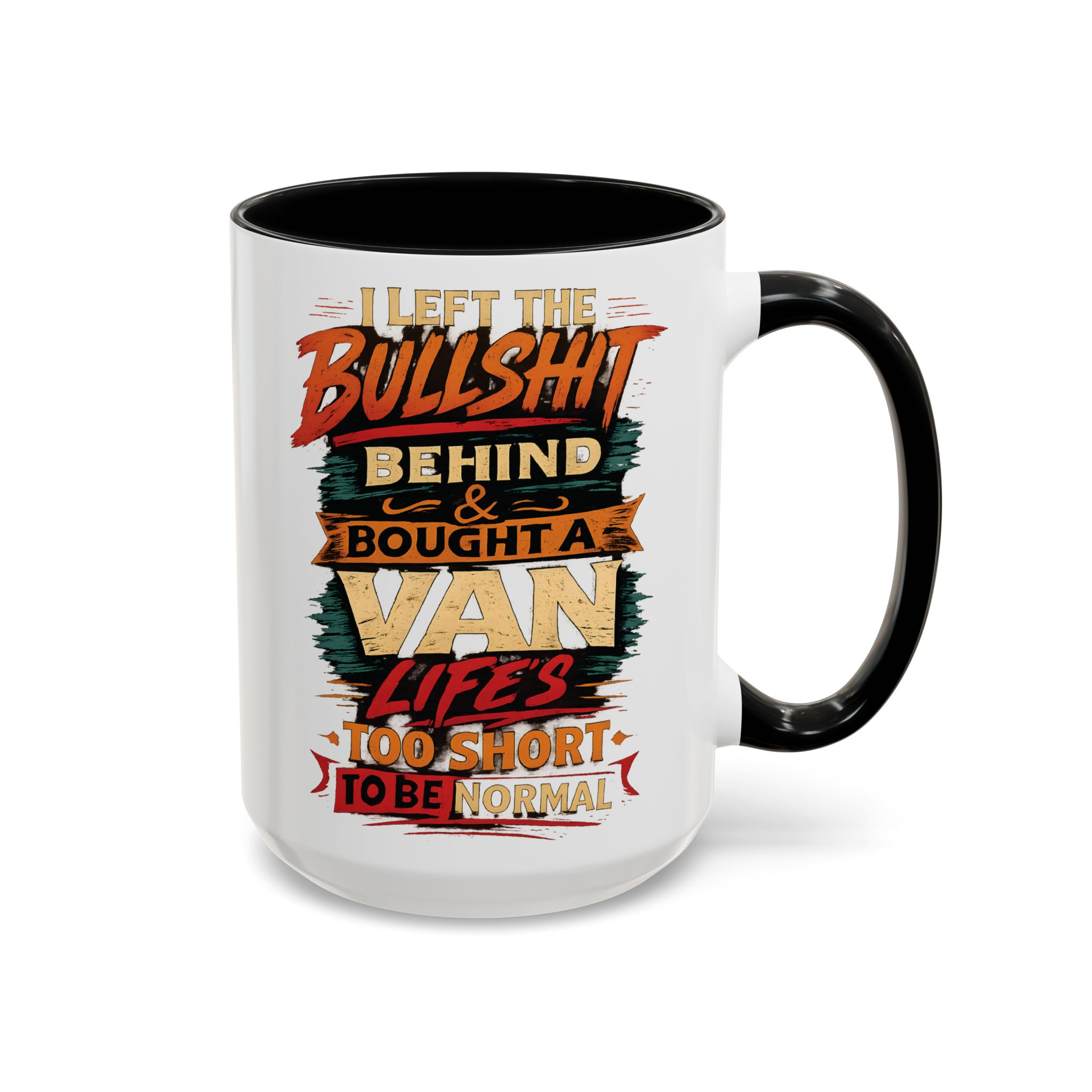 Accent Coffee Mug (11, 15oz) — "I Left The Bullshit" Design F**K-Line