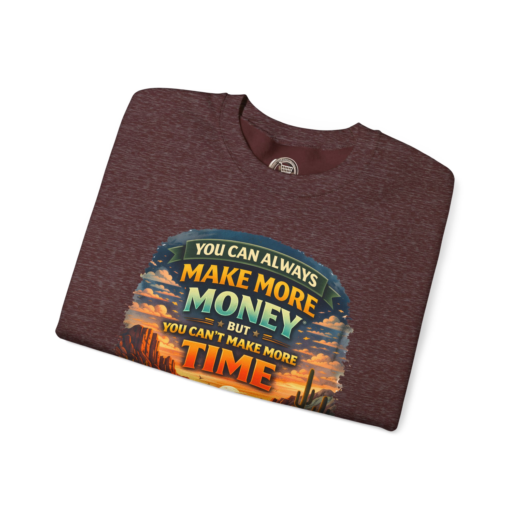 Unisex Heavy Blend™ Crewneck Sweatshirt — "You Can Always Make More Money" Design Scenic-Line