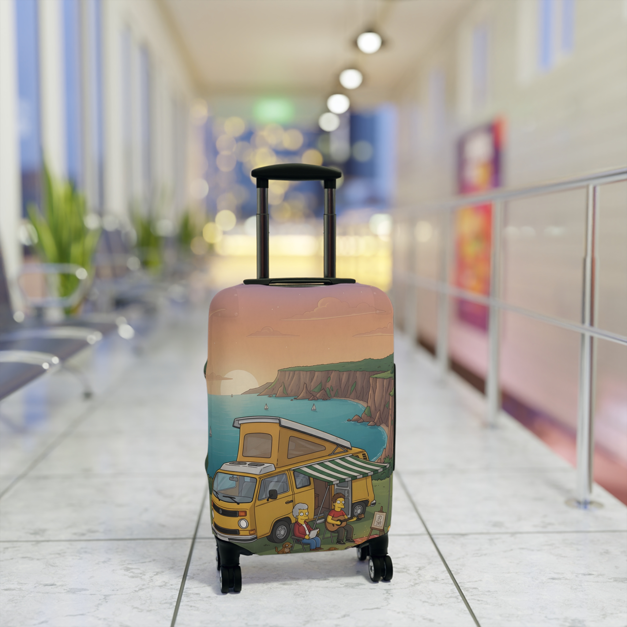 11057491833595939247_2048.jpeg Luggage Cover — Adventure Camper Sketch Travel Suitcase(Design Sitcom-Line)