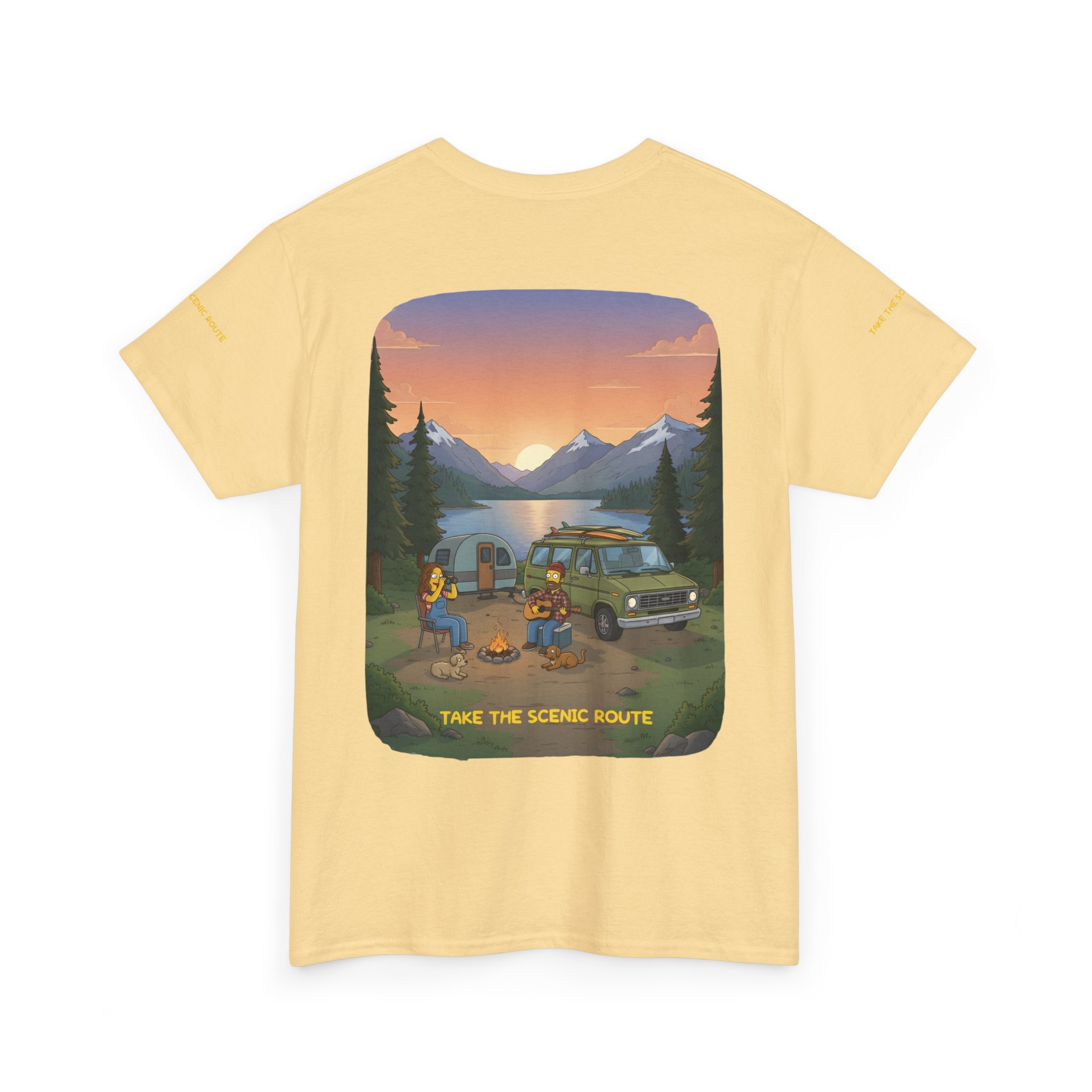 Unisex Heavy Cotton Tee — "Take The Scenic Route" Design Sitcom-Line