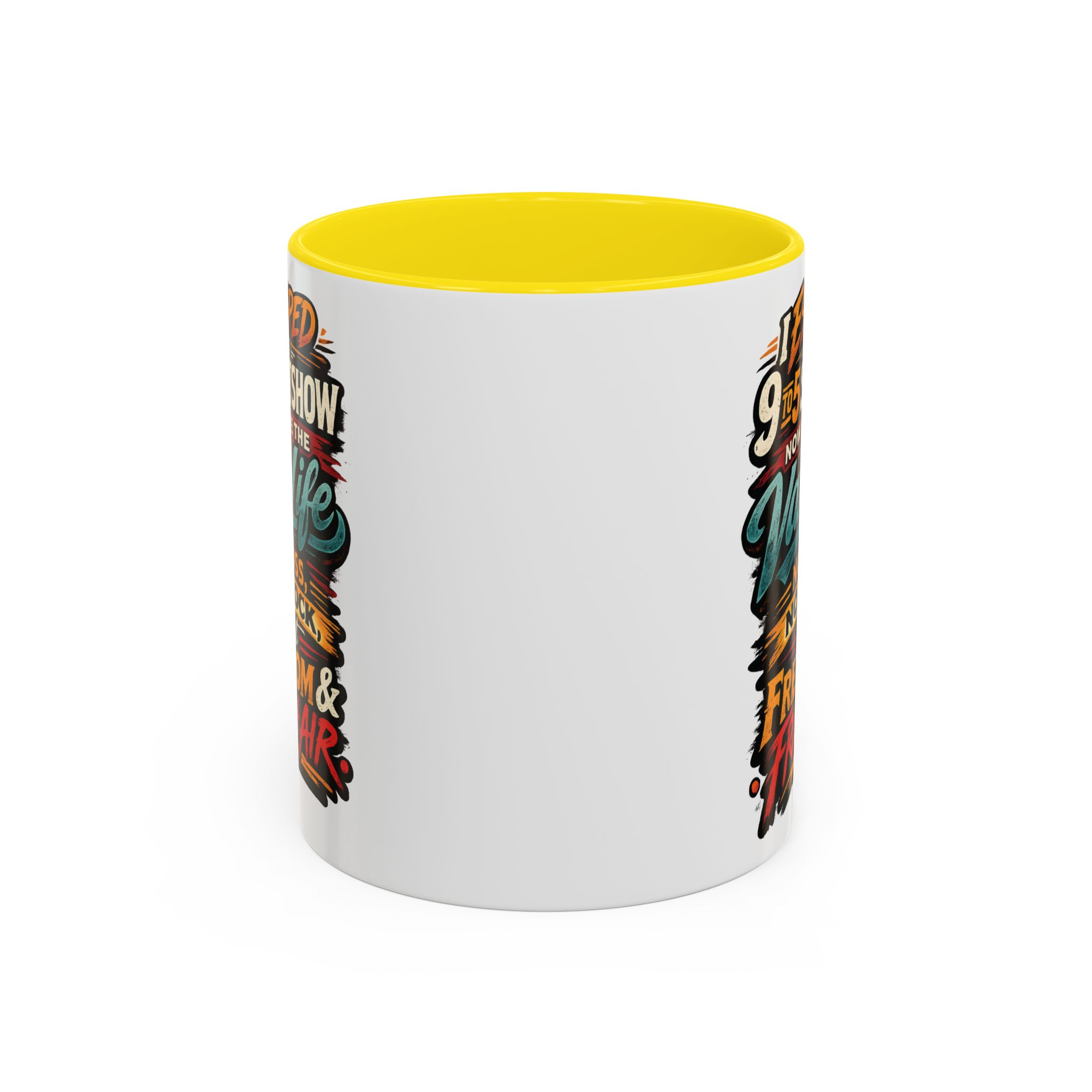 11062394789573312853_2048.jpeg Accent Coffee Mug (11, 15oz) — "I Escaped The 9 To 5" Design F**K-Line